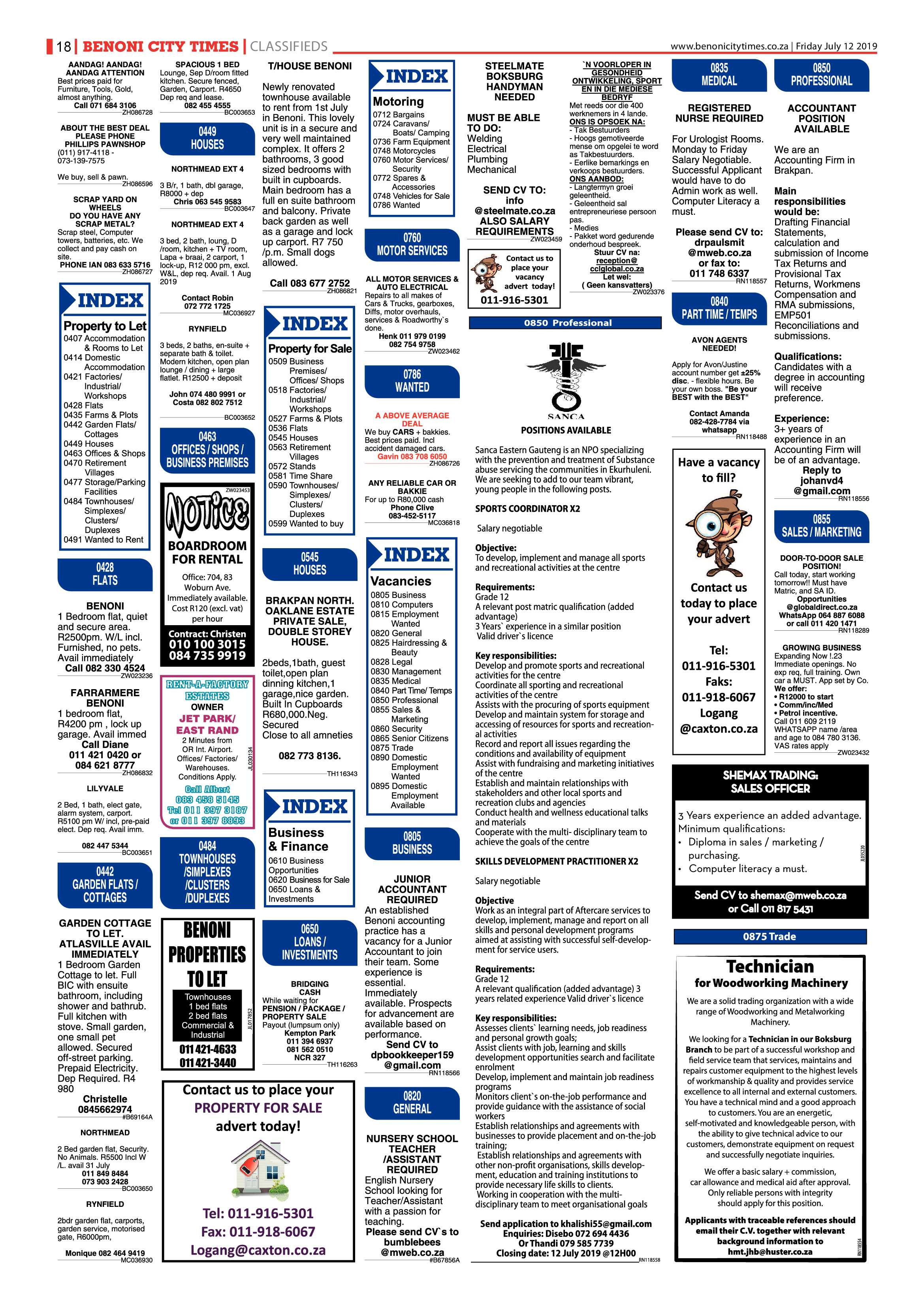 Benoni City Times 11 July 2019 page 18