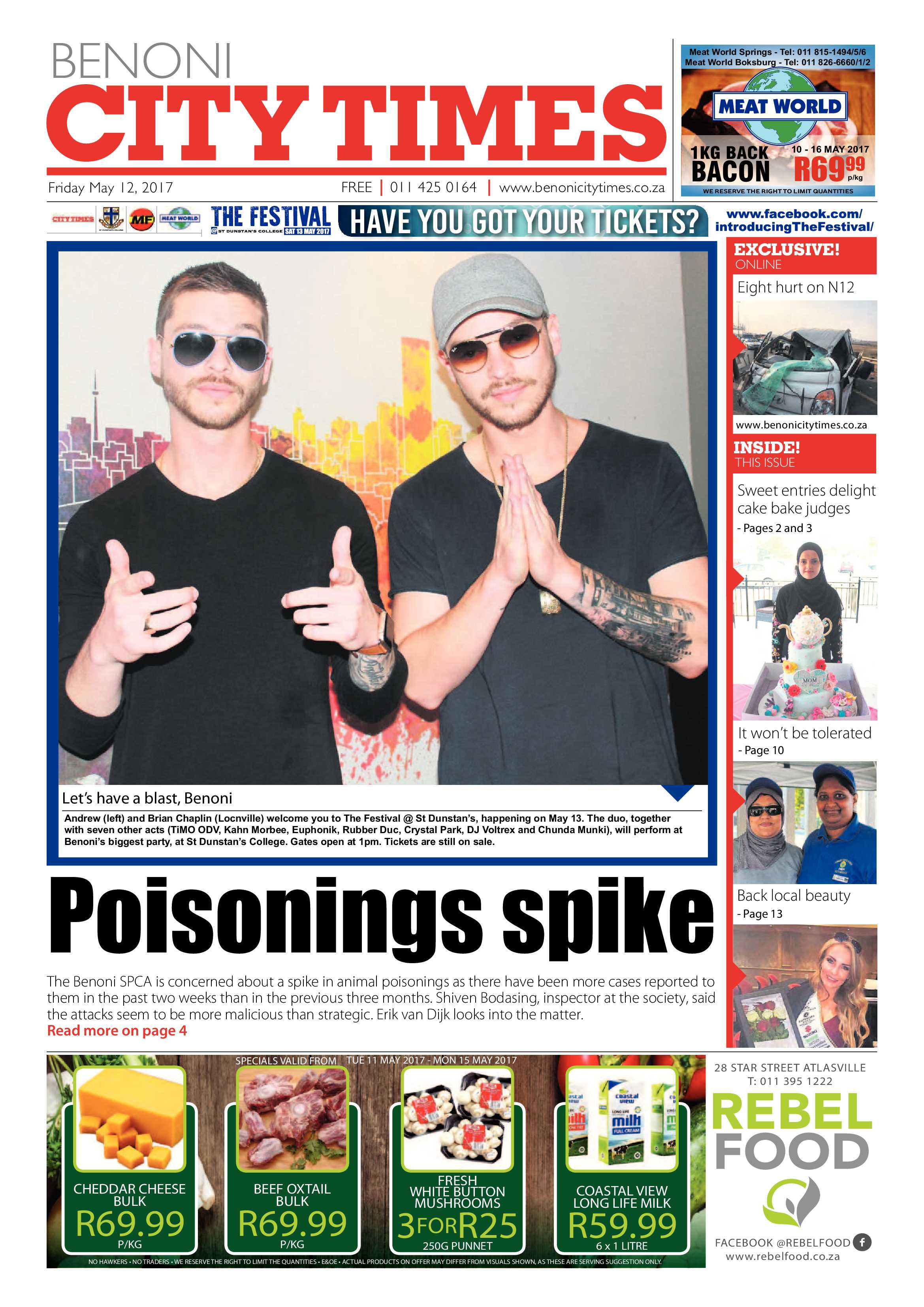 Benoni City Times 11 May 2017 page 1