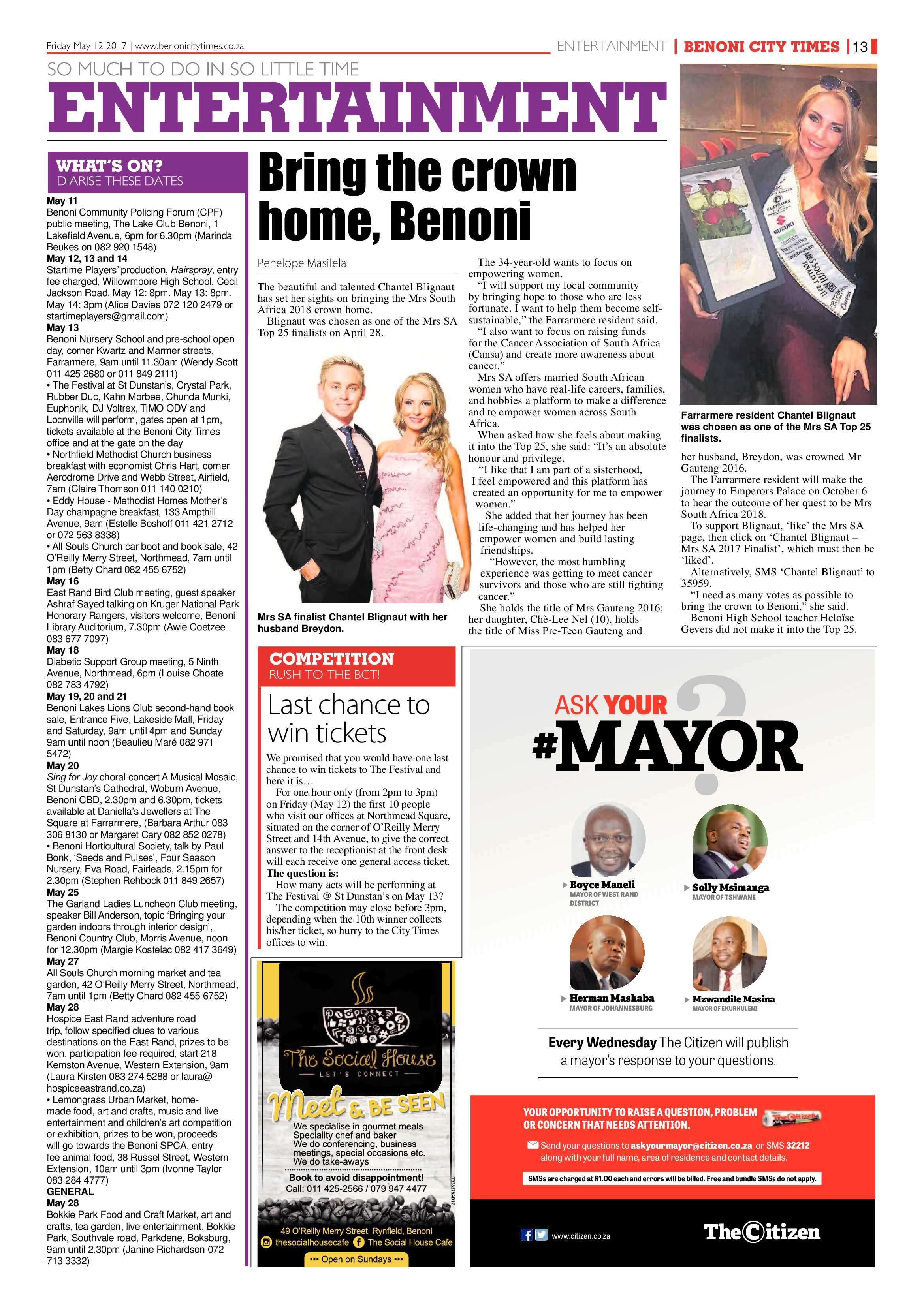 Benoni City Times 11 May 2017 page 13