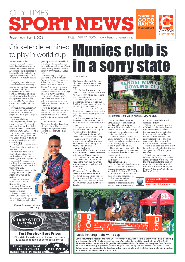 Benoni City Times 11 Nov 2022 page 12