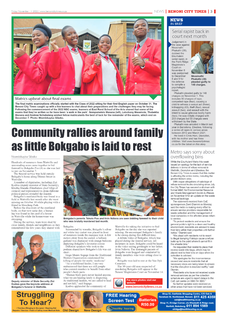 Benoni City Times 11 Nov 2022 page 3