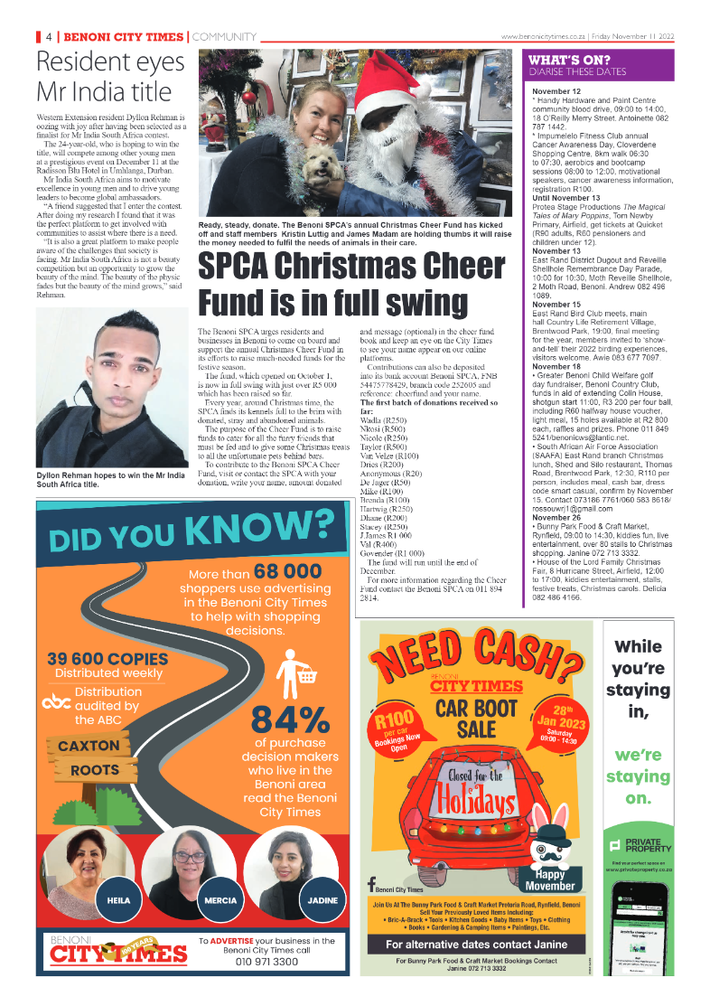 Benoni City Times 11 Nov 2022 page 4