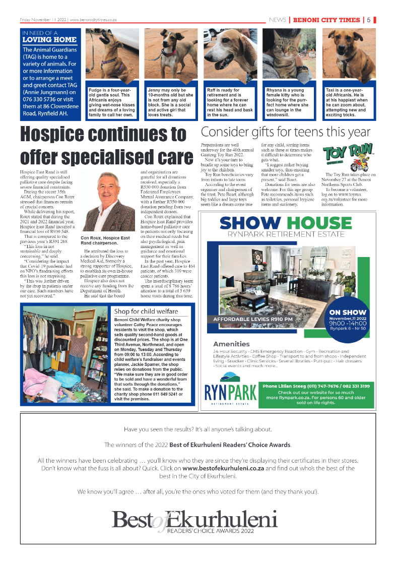 Benoni City Times 11 Nov 2022 page 5