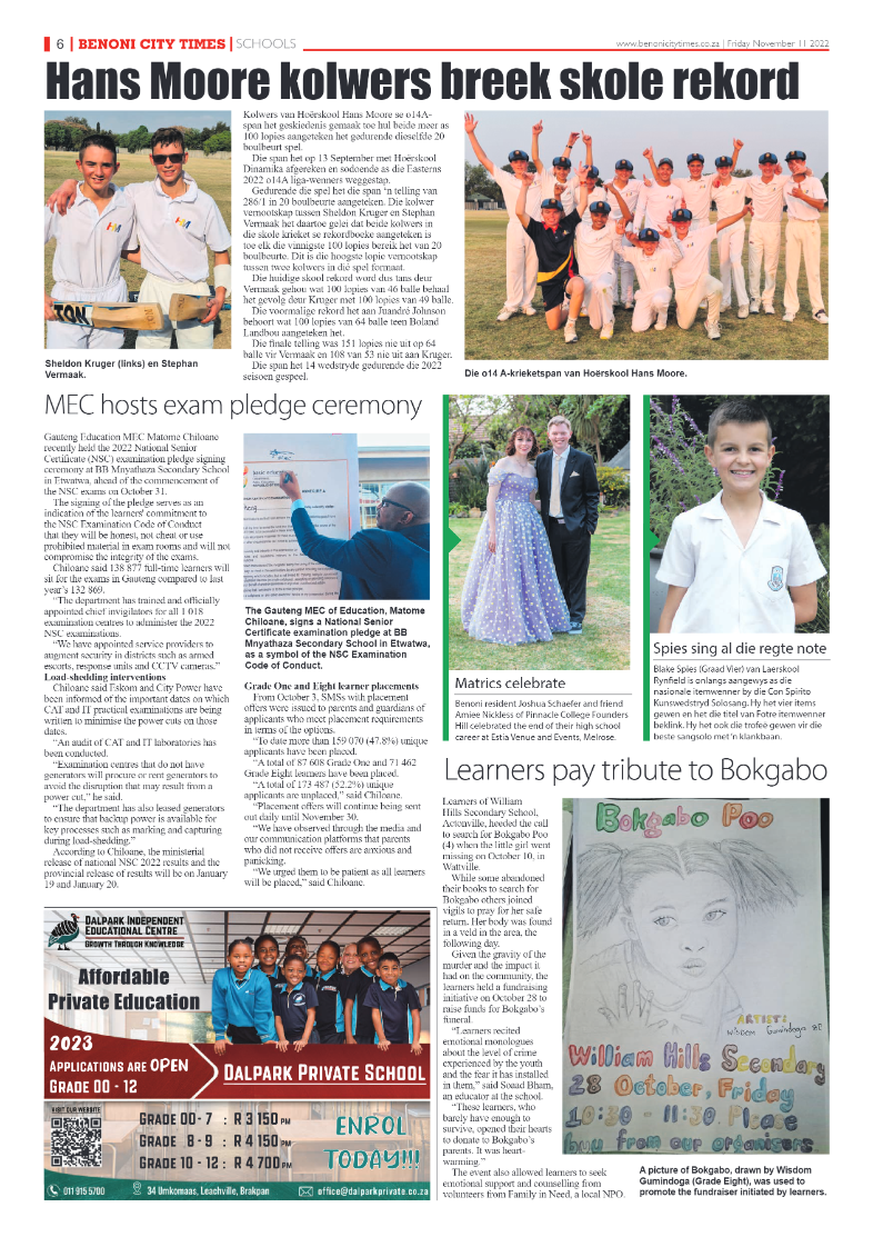 Benoni City Times 11 Nov 2022 page 6