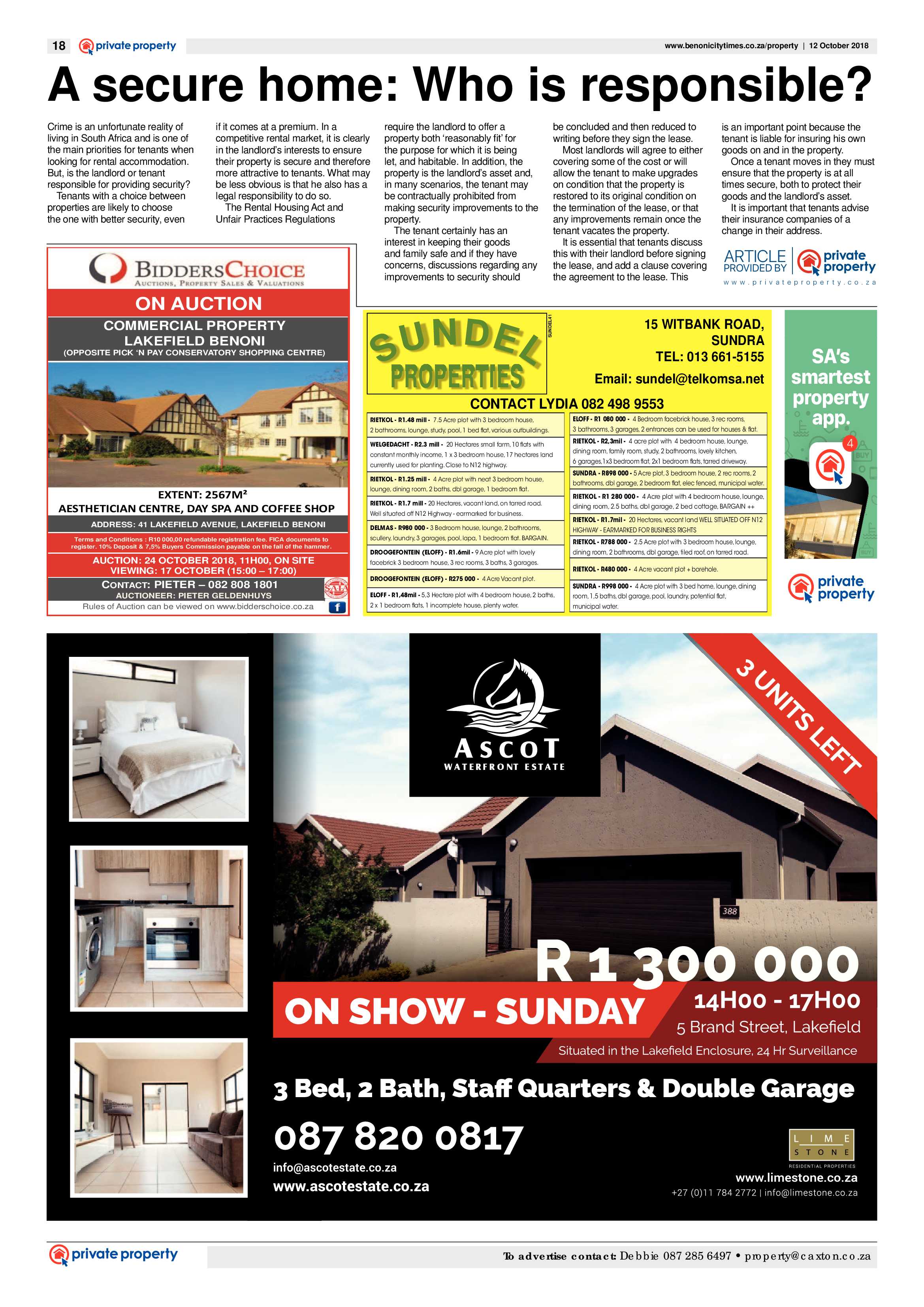 Benoni City Times 11 October 2018 page 18