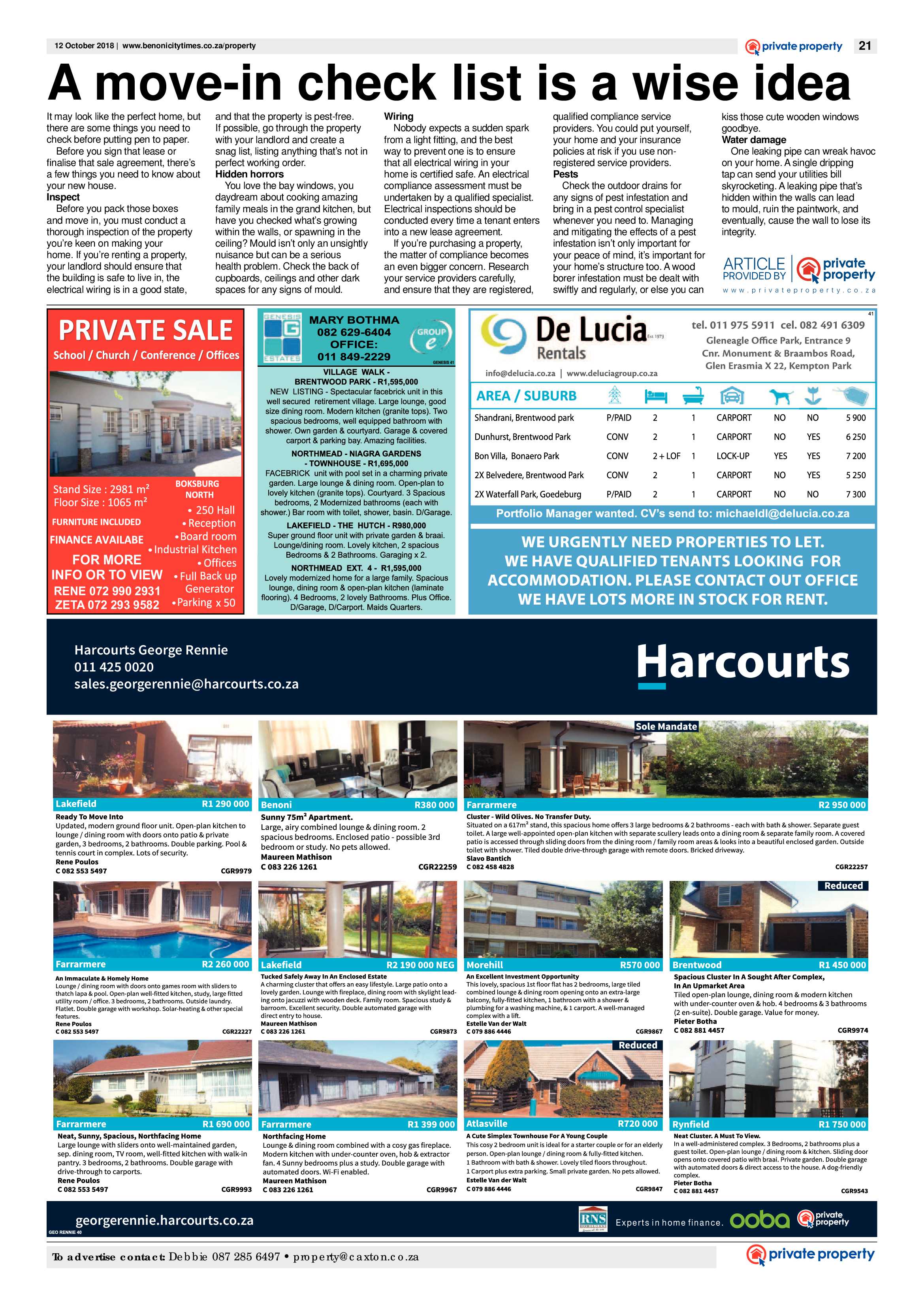 Benoni City Times 11 October 2018 page 21