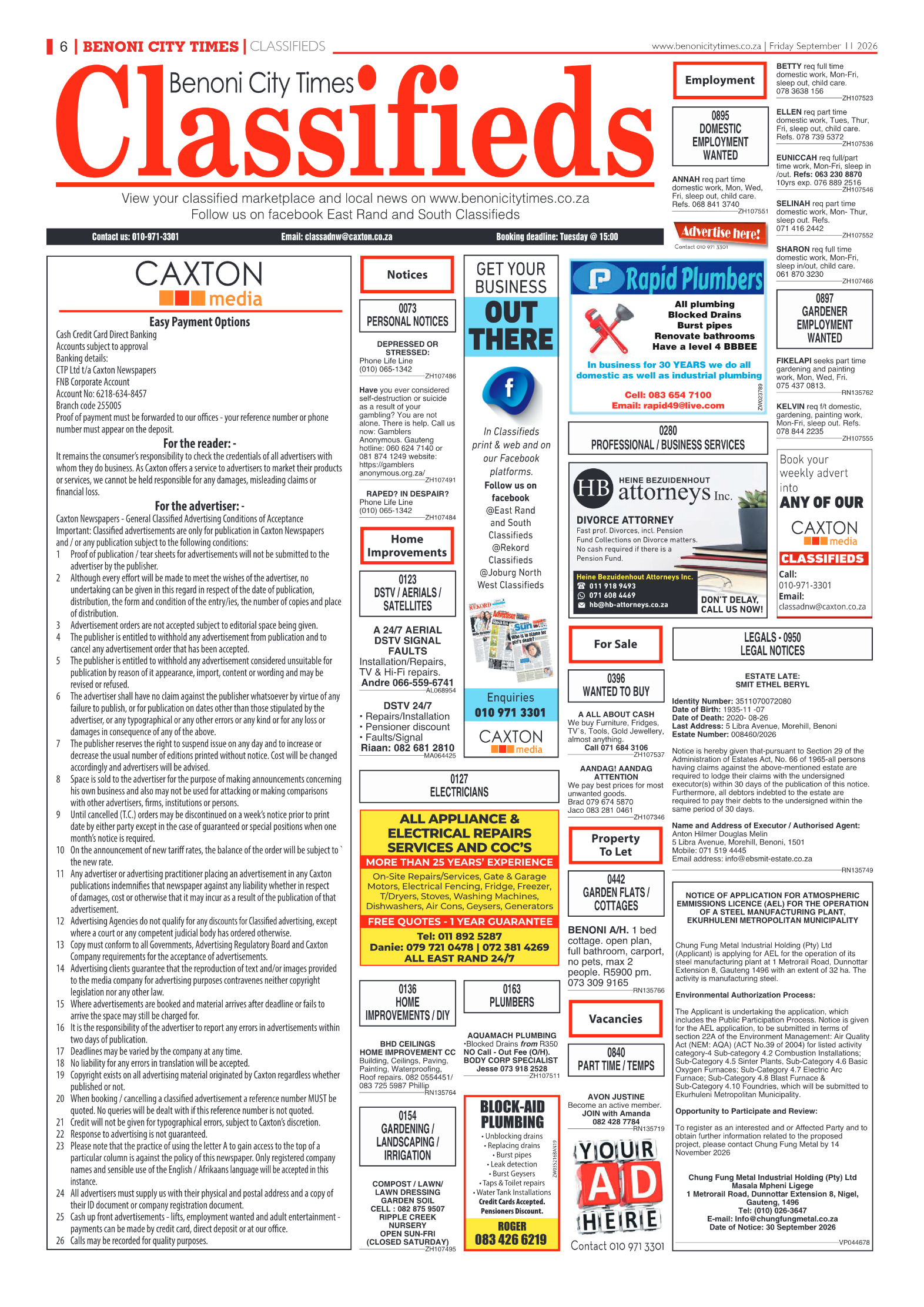 Benoni City Times 11 September 2026 page 8