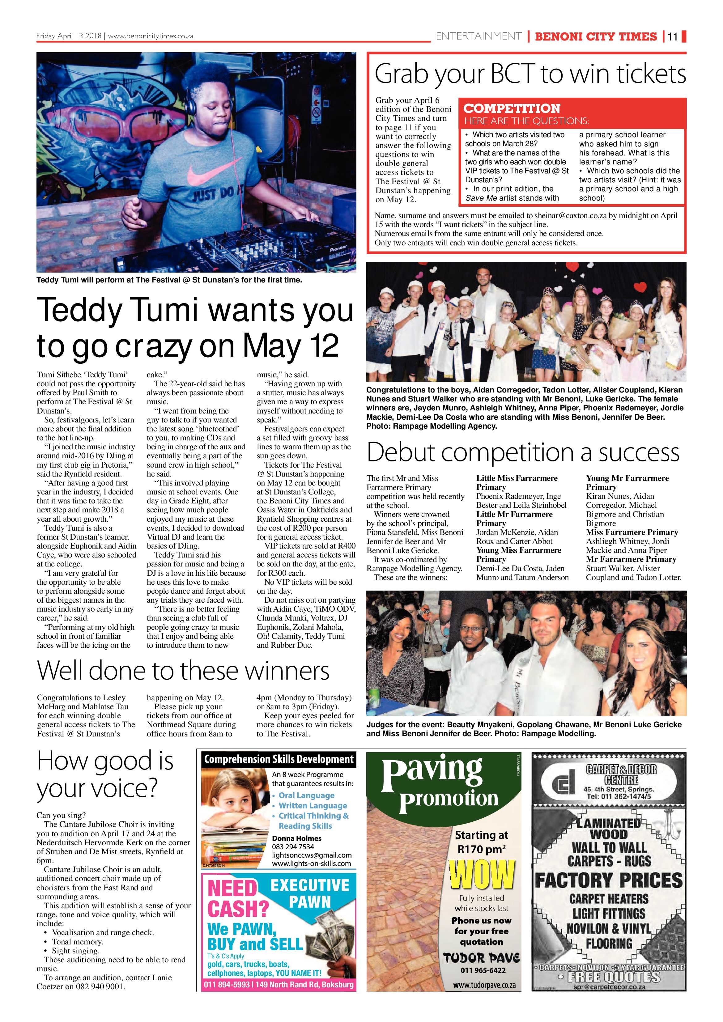 Benoni City Times 12 April 2018 page 13
