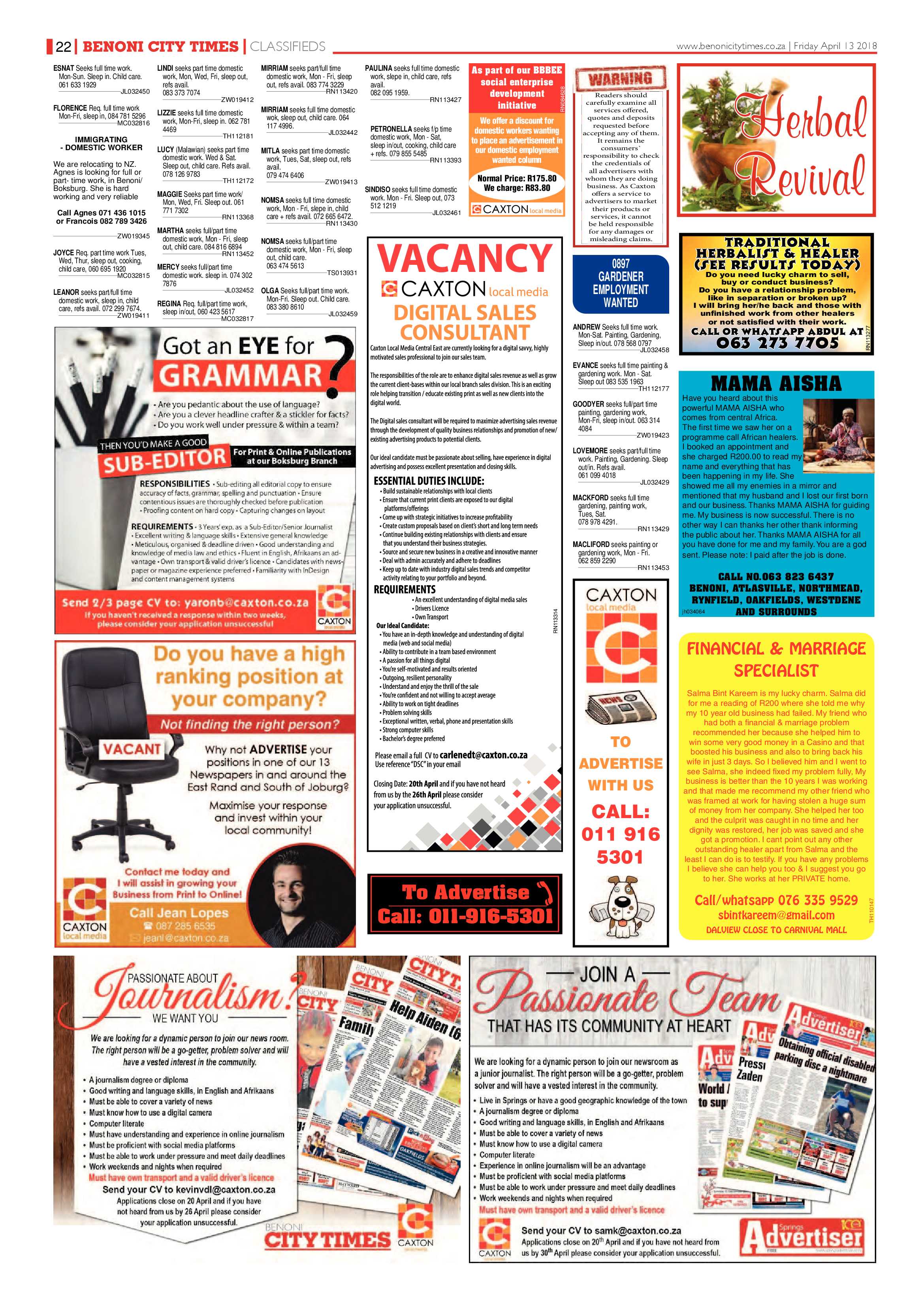 Benoni City Times 12 April 2018 page 24