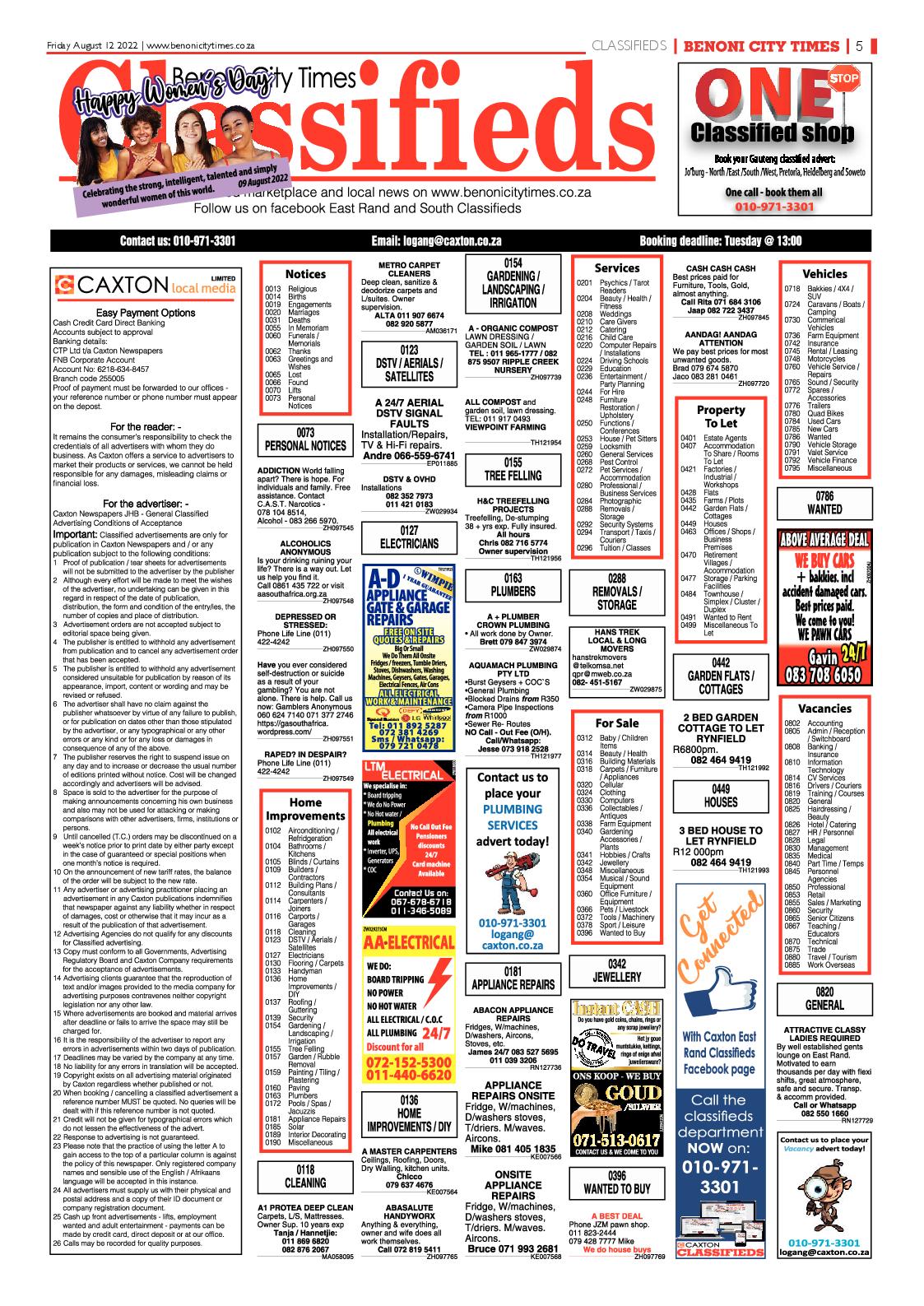 Benoni City Times 12 August 2022 page 5
