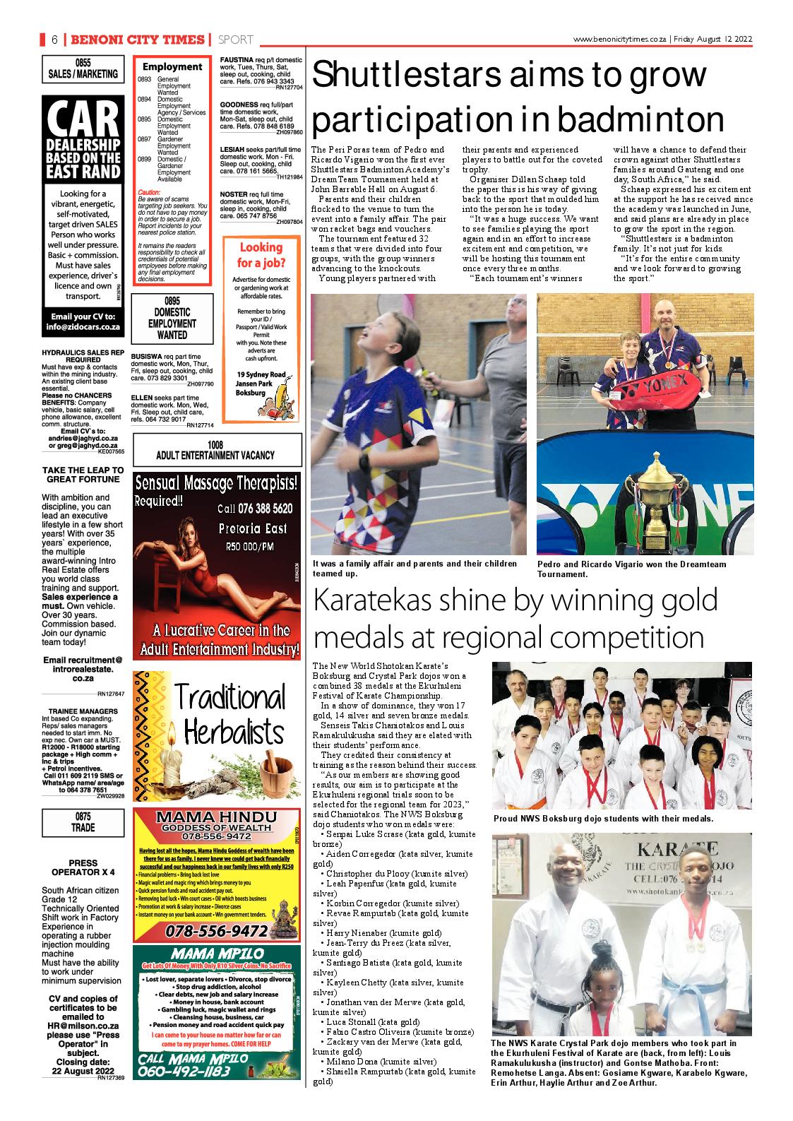 Benoni City Times 12 August 2022 page 6