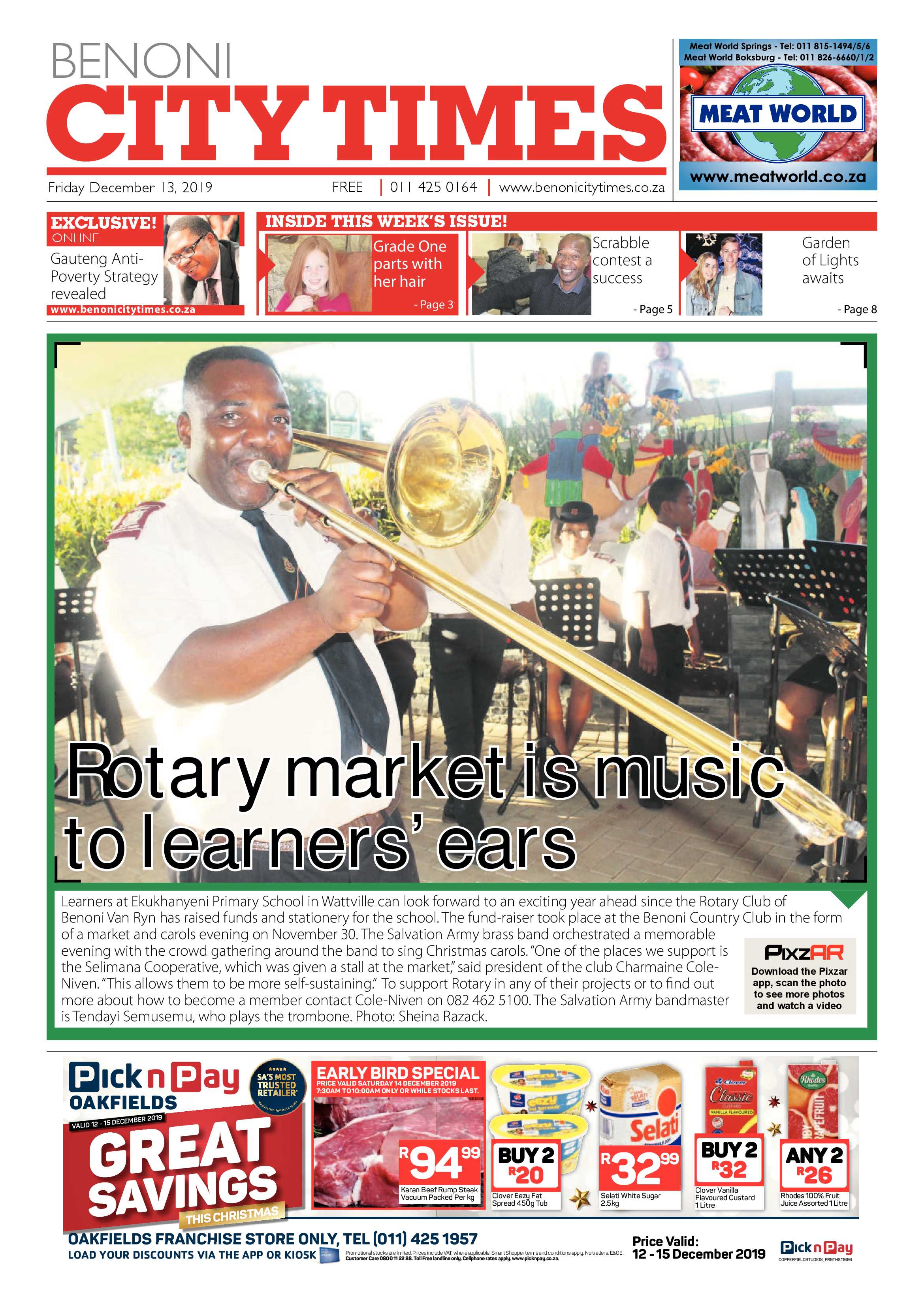 Benoni City Times 12 December 2019 page 1