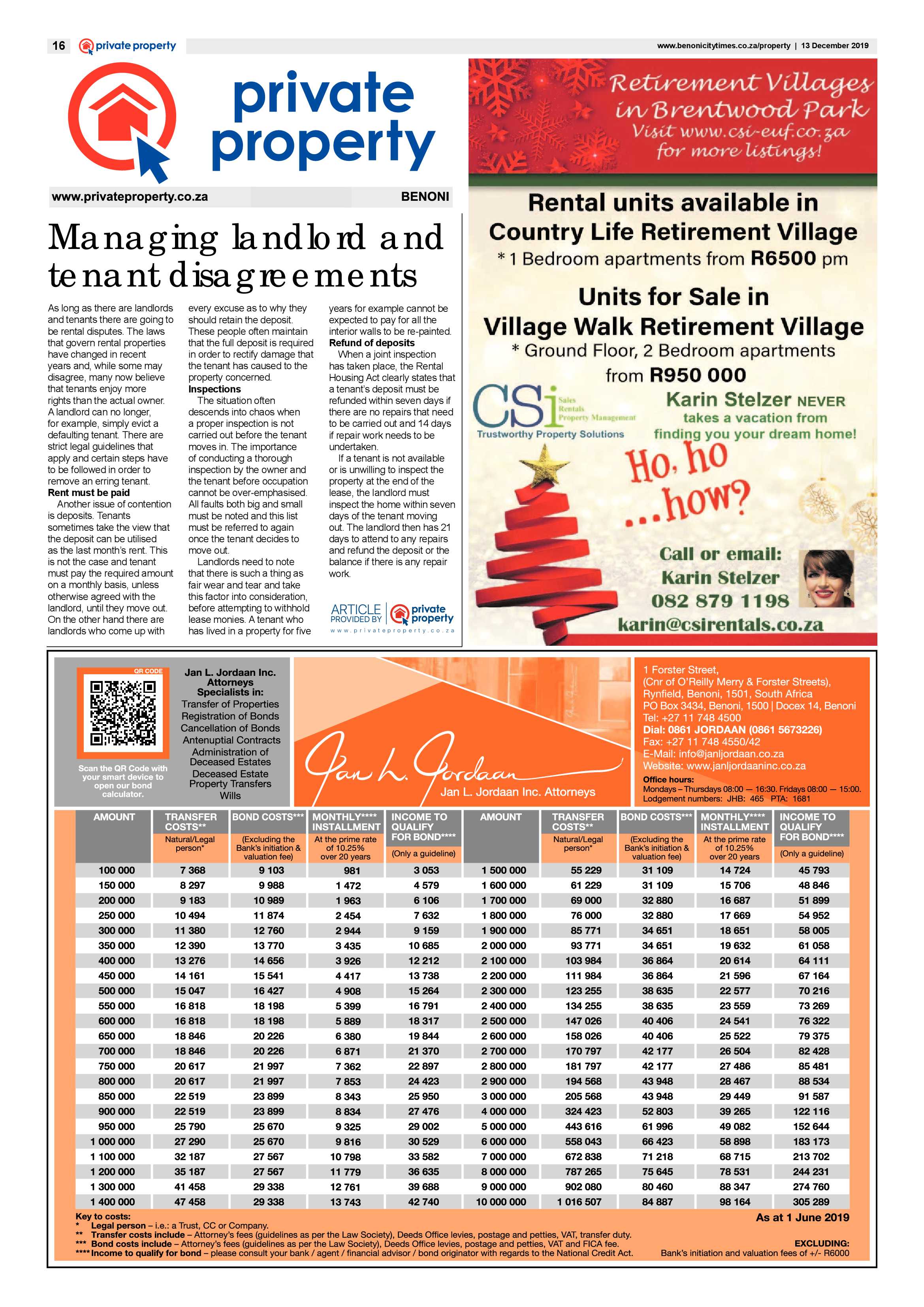 Benoni City Times 12 December 2019 page 16
