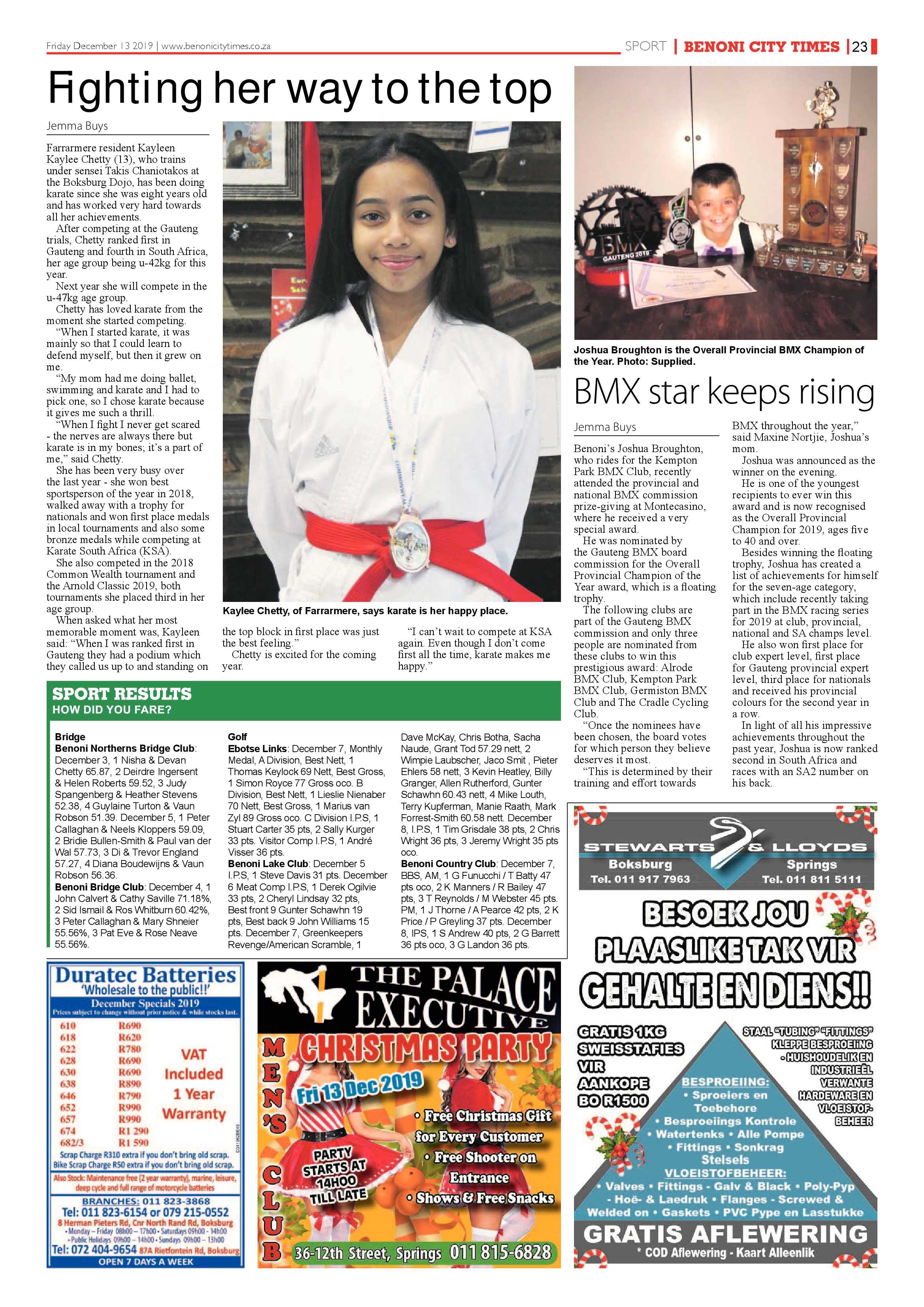Benoni City Times 12 December 2019 page 23