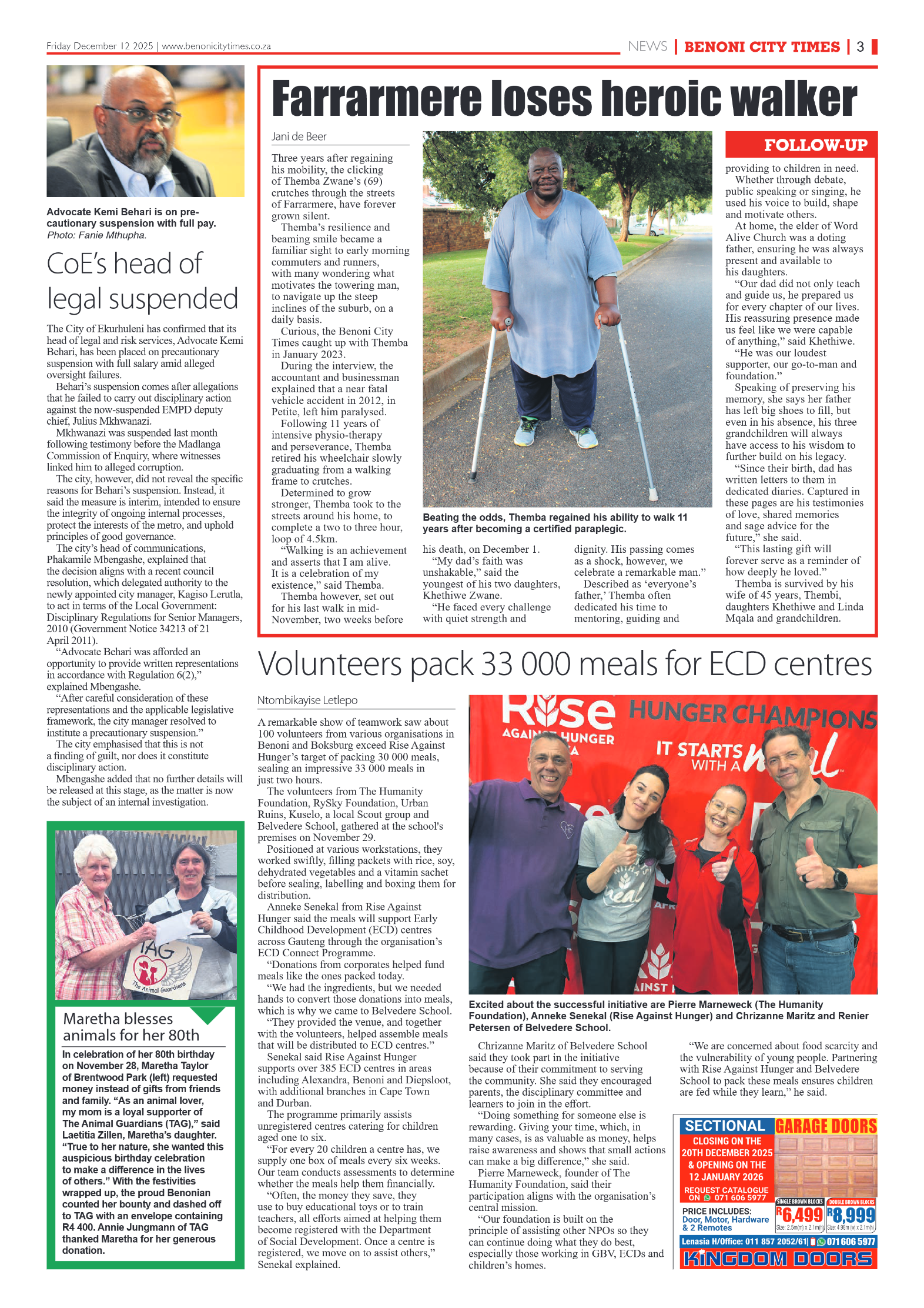 Benoni City Times 12 December 2025 page 5