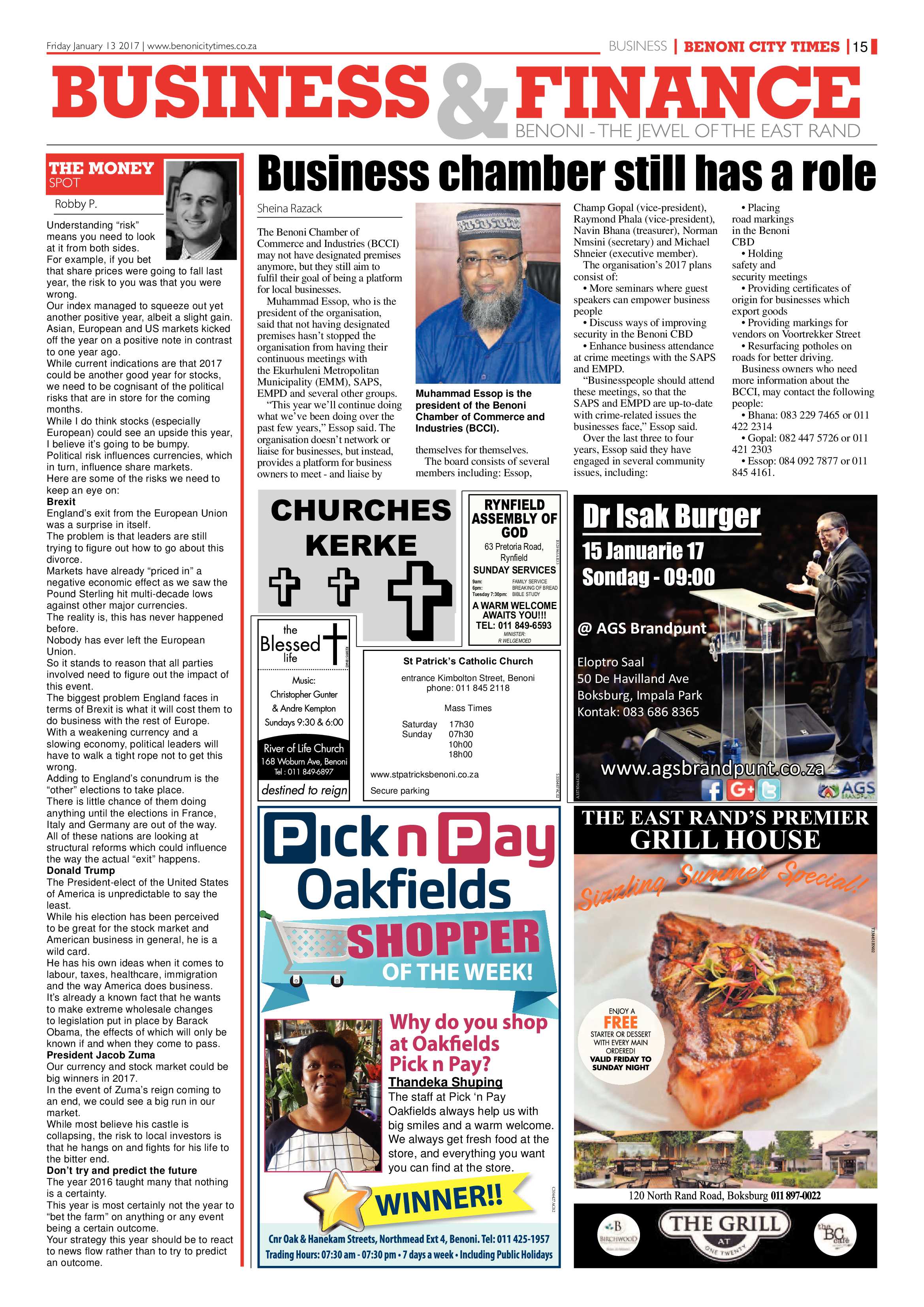 Benoni City Times 12 January 2017 page 15