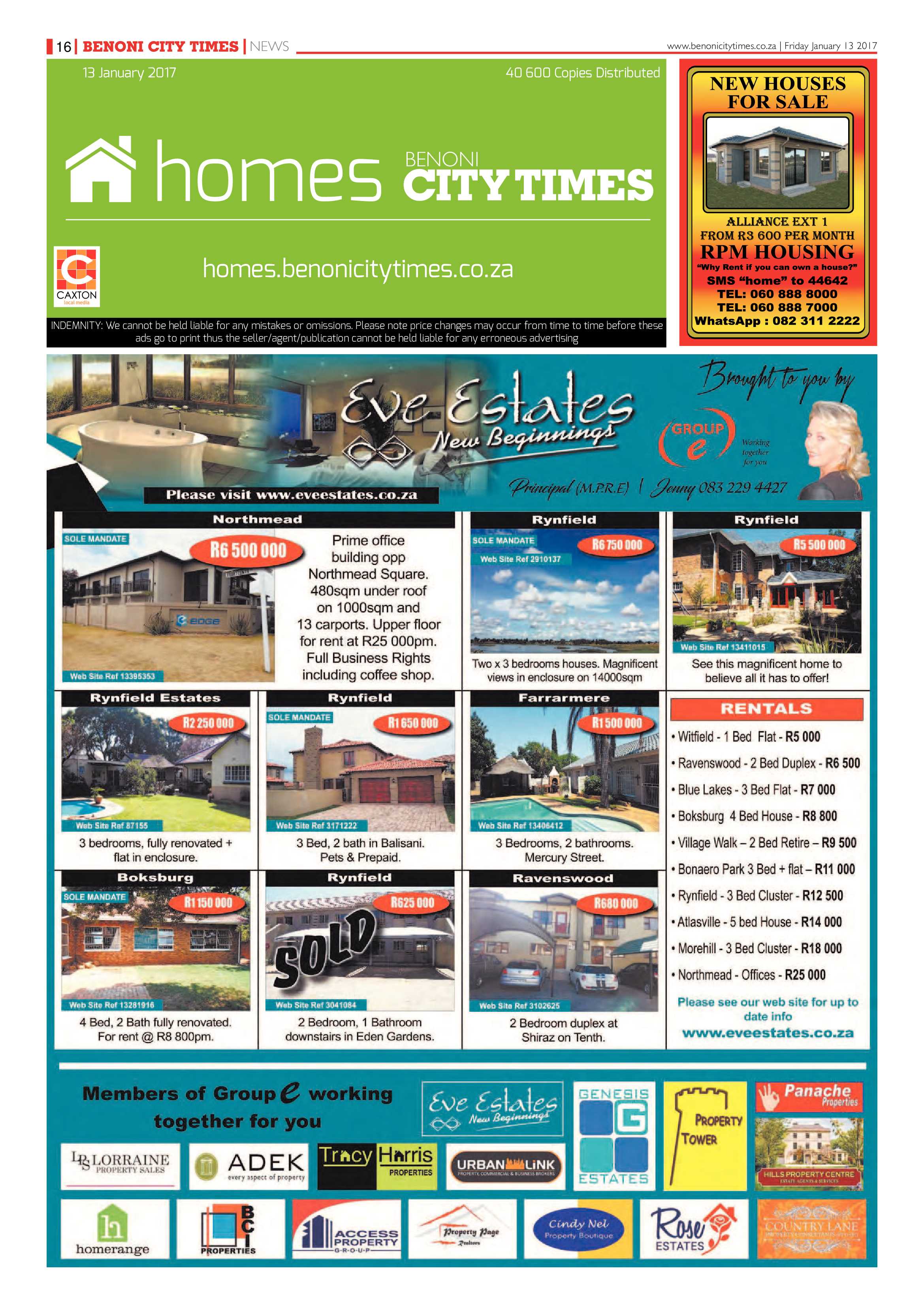 Benoni City Times 12 January 2017 page 16