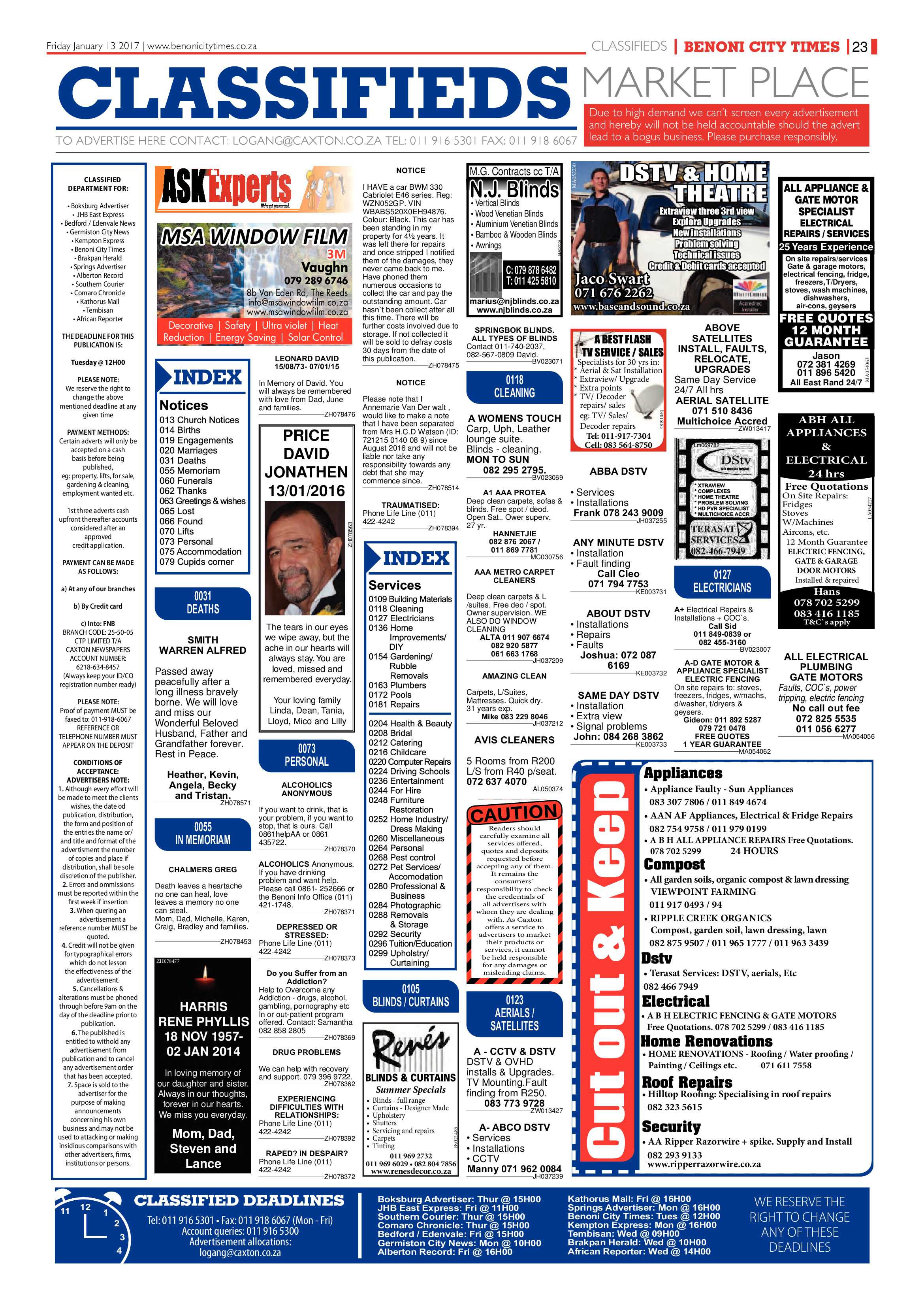 Benoni City Times 12 January 2017 page 23