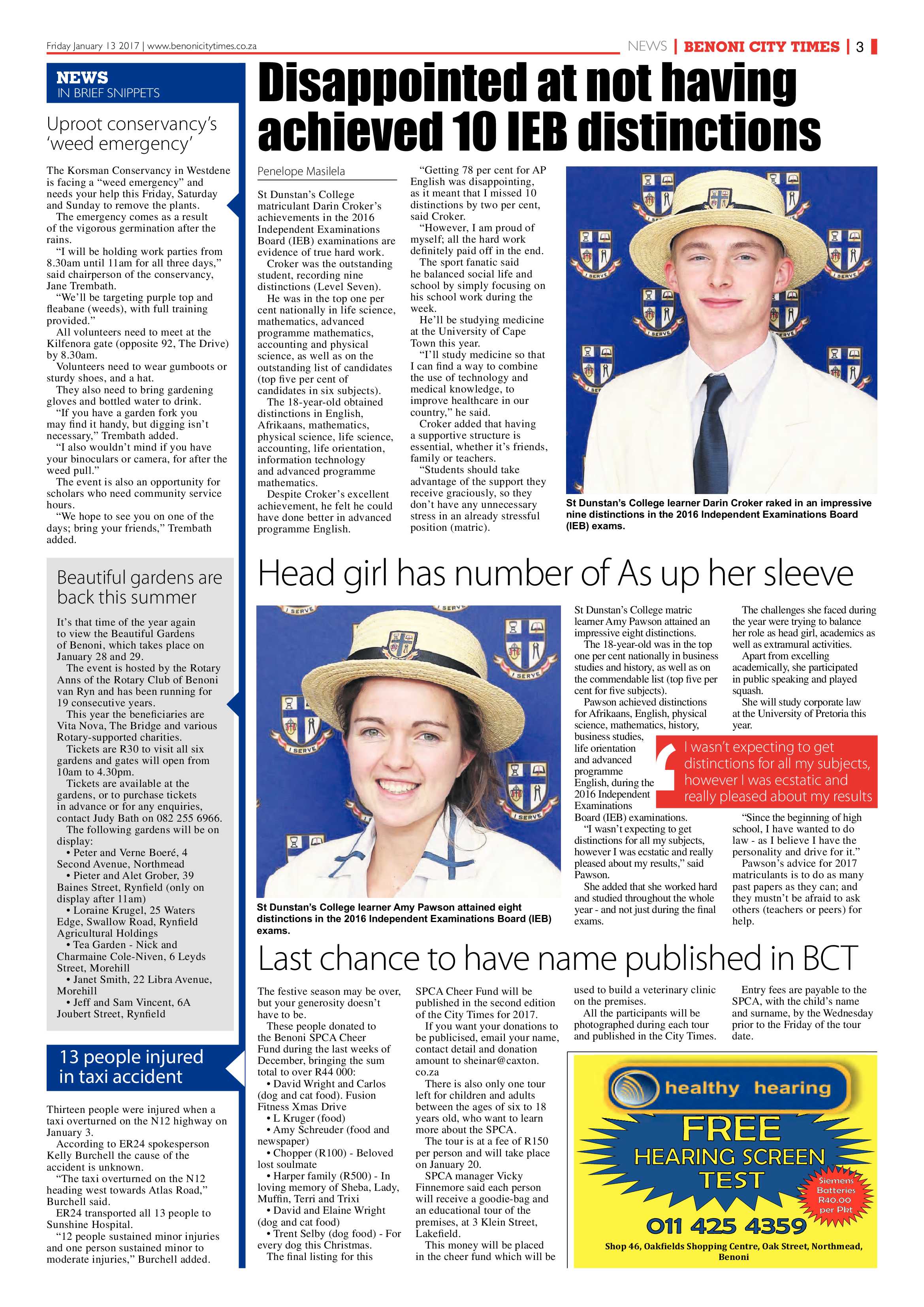 Benoni City Times 12 January 2017 page 3