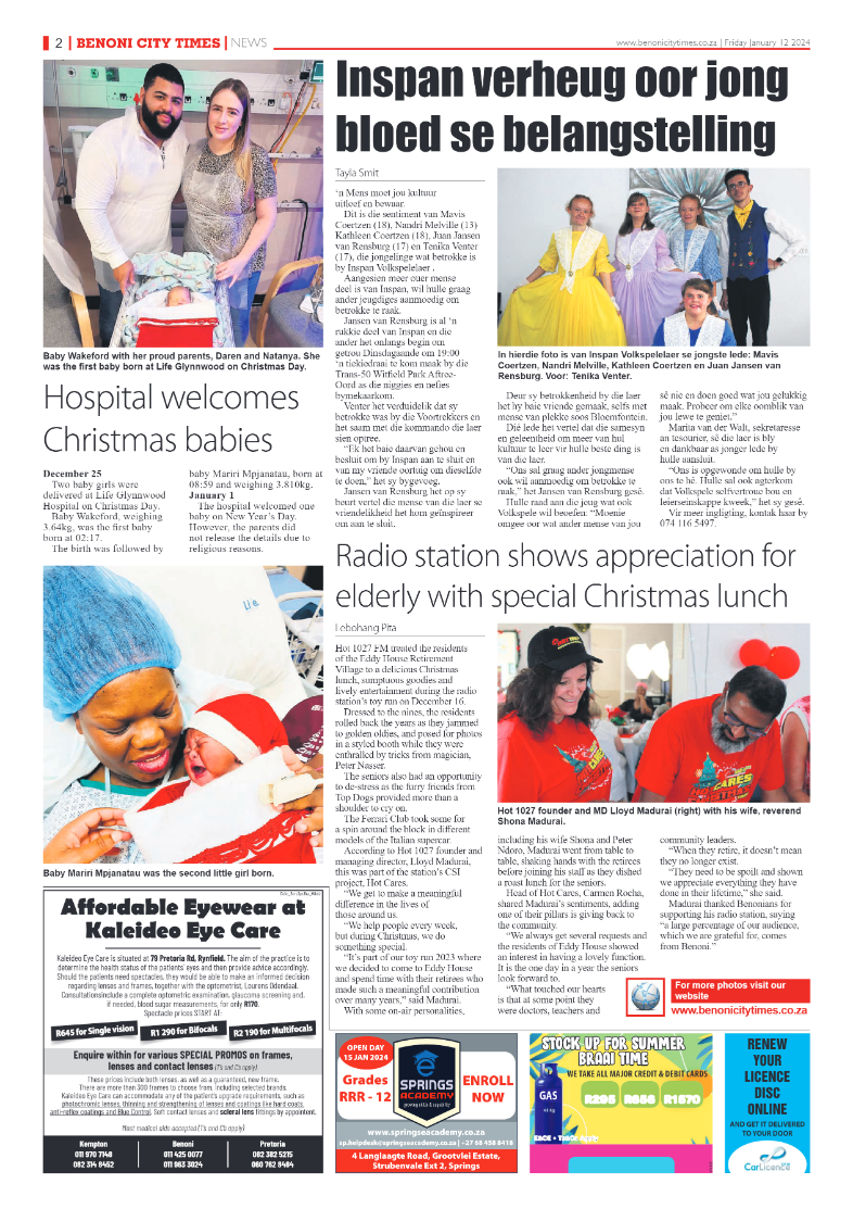 Benoni City Times 12 January 2024 page 2