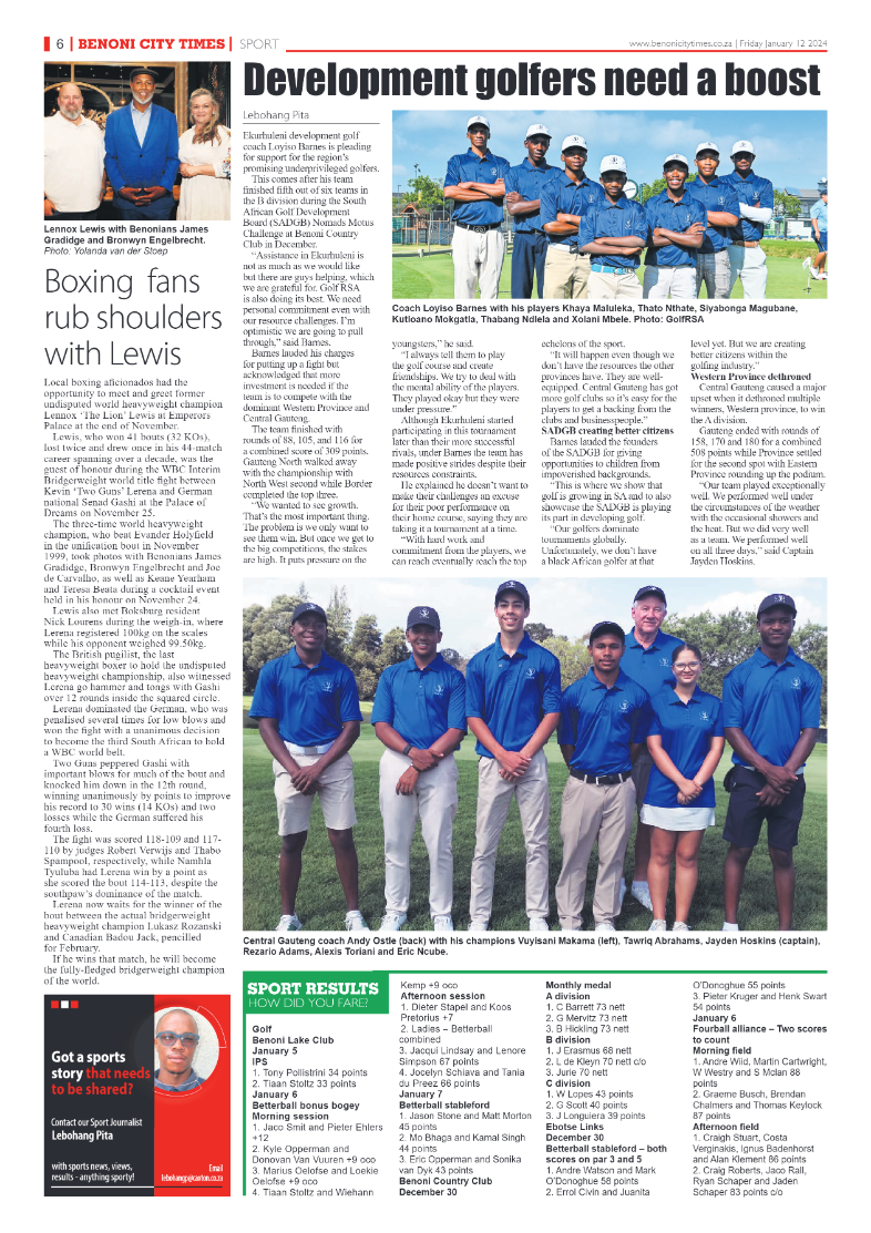 Benoni City Times 12 January 2024 page 6