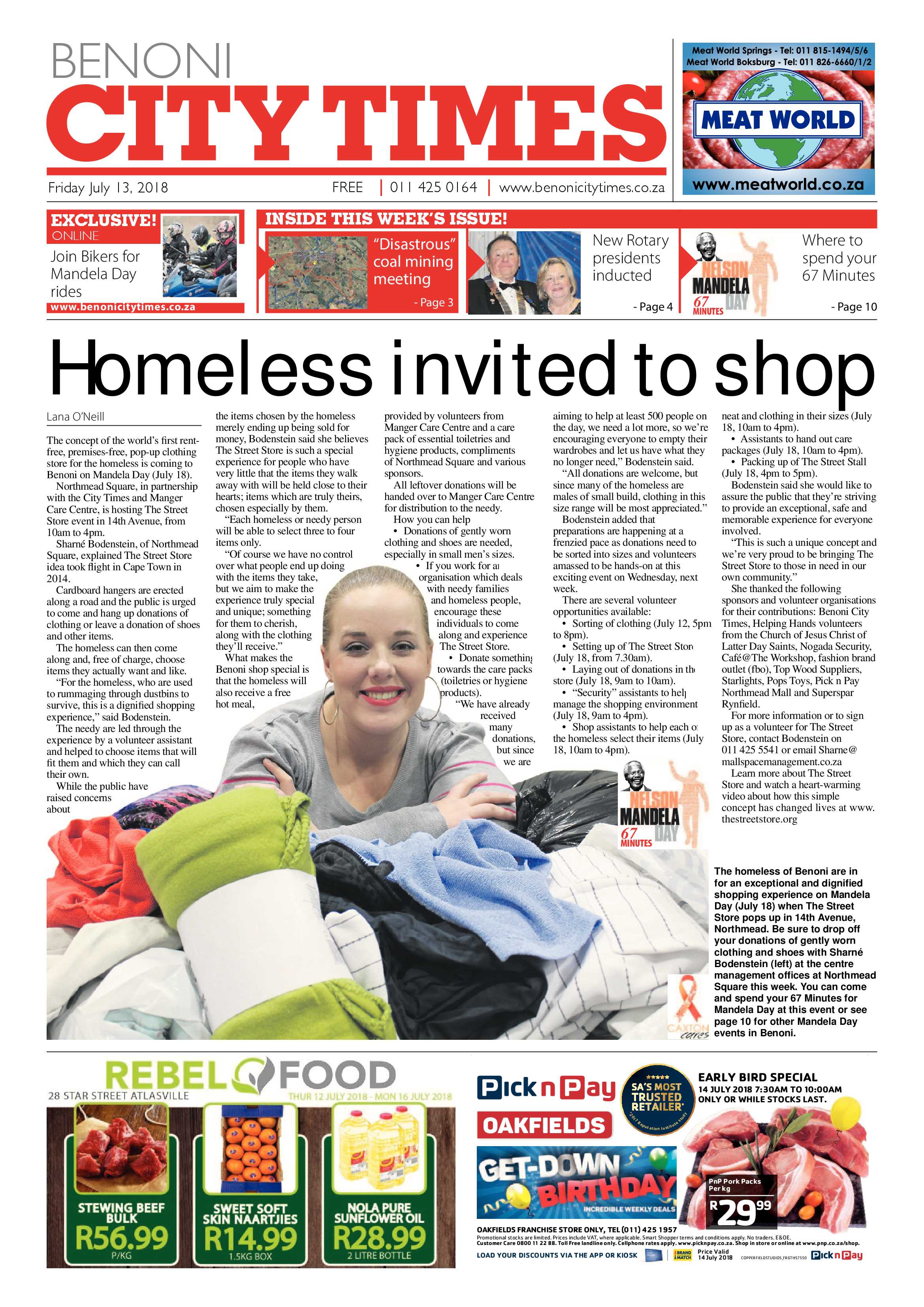 Benoni City Times 12 July 2018 page 1