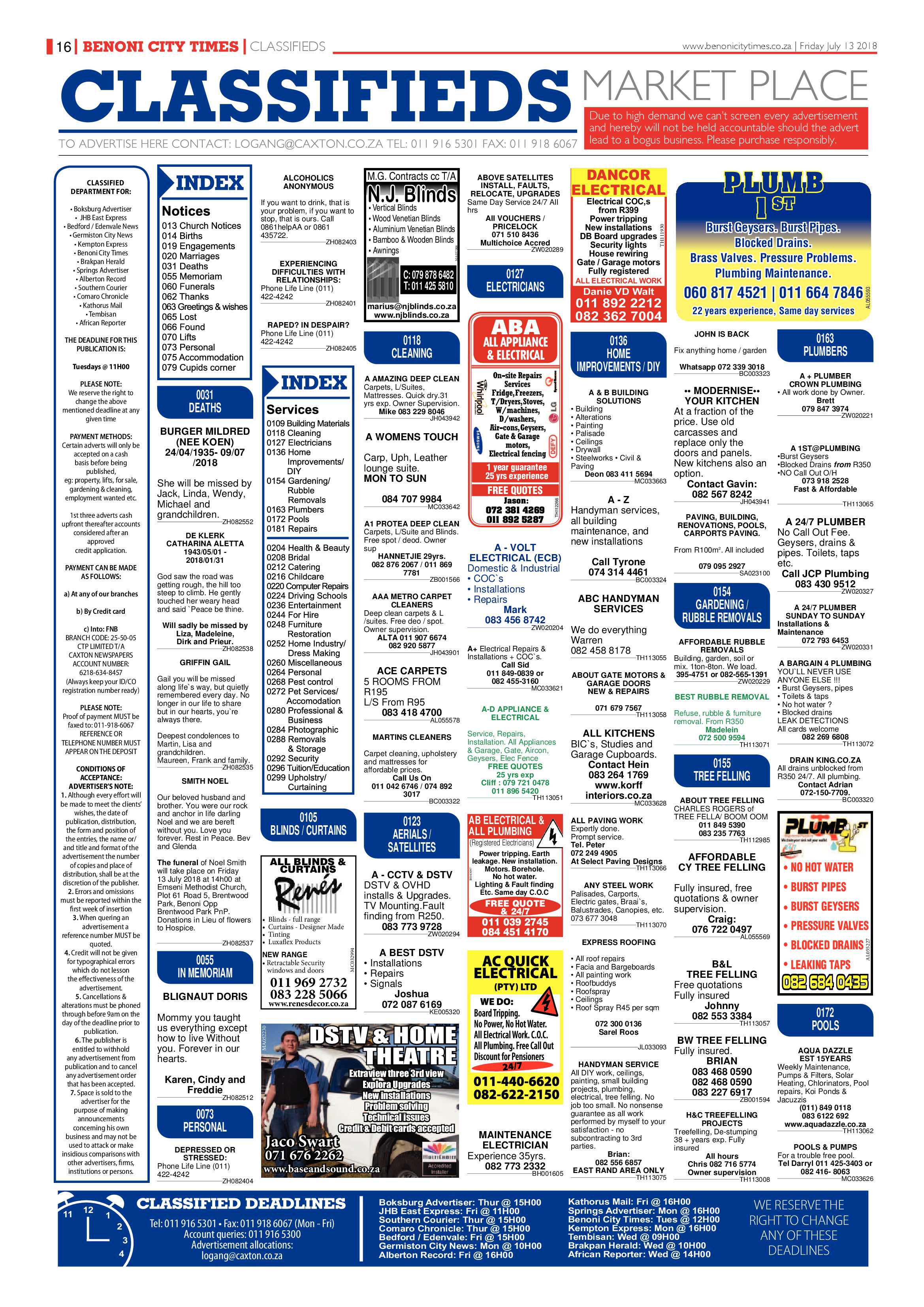 Benoni City Times 12 July 2018 page 16