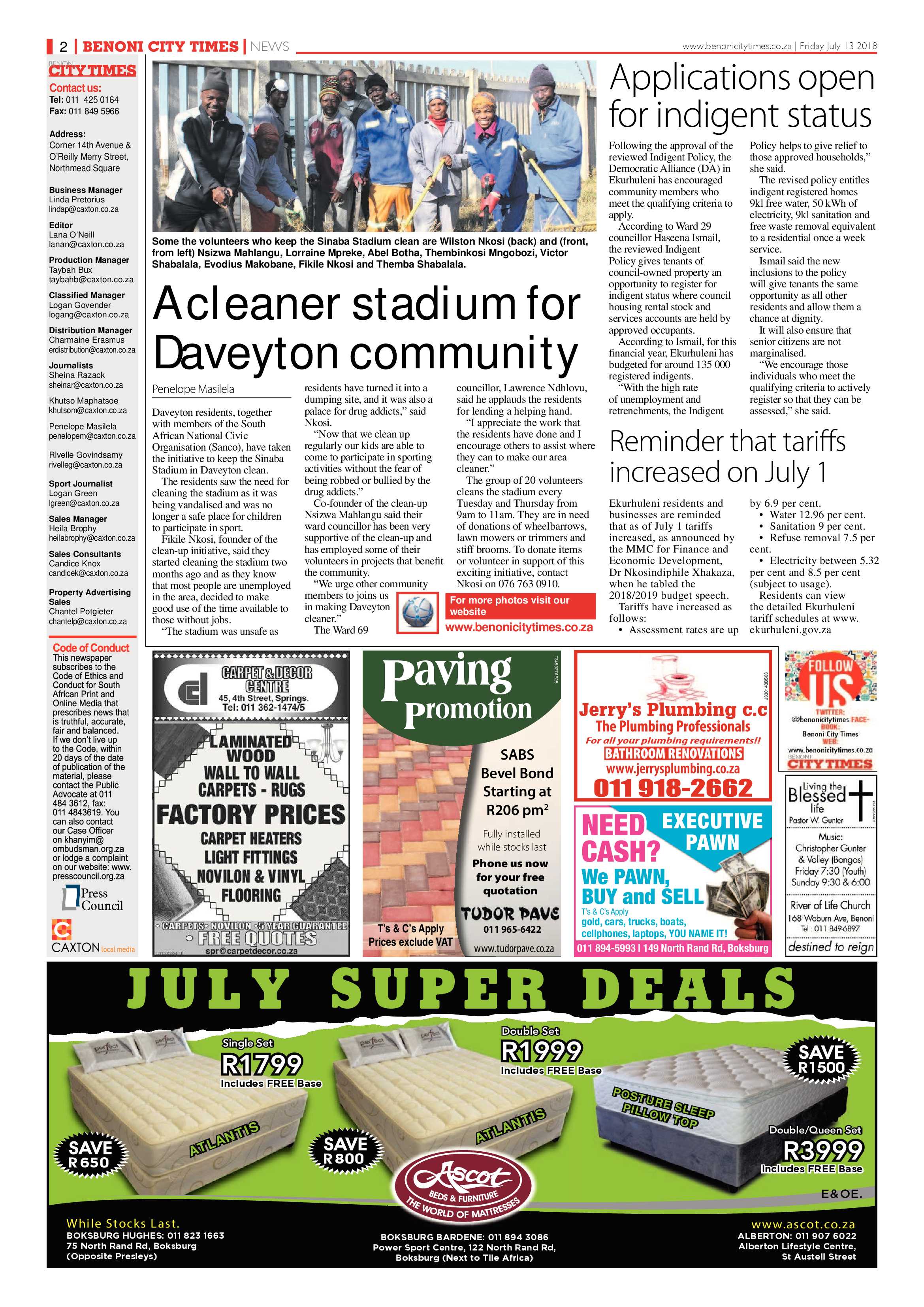 Benoni City Times 12 July 2018 page 2