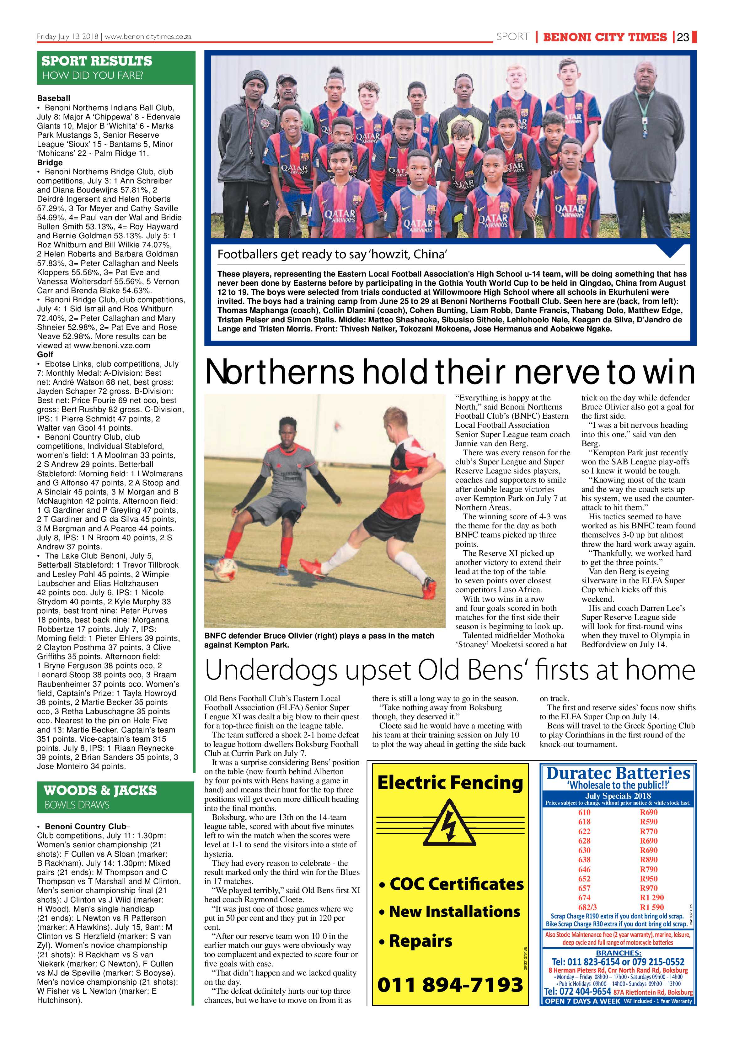 Benoni City Times 12 July 2018 page 23