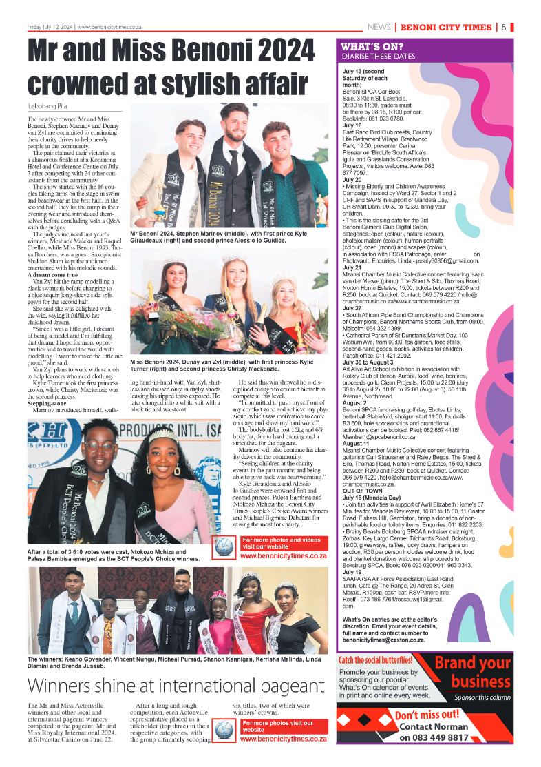 Benoni City Times 12 July 2024 page 5