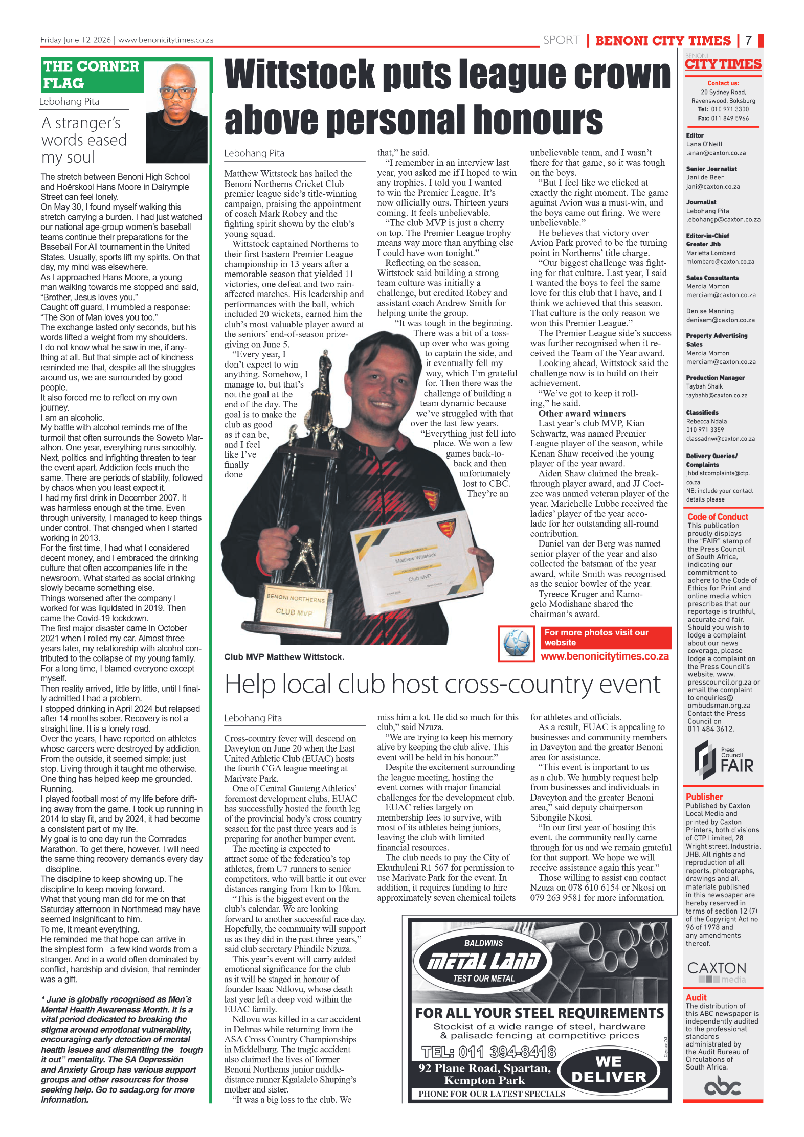 Benoni City Times 12 June 2026 page 9