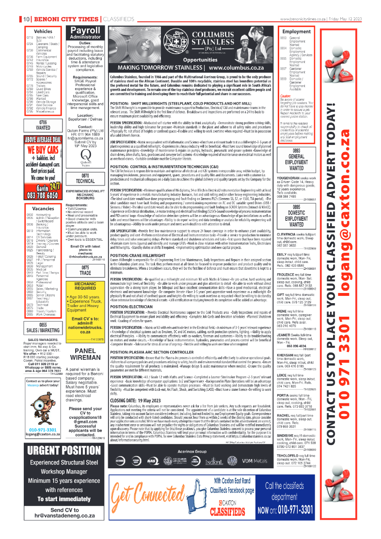 Benoni City Times 12 May 2023 page 10