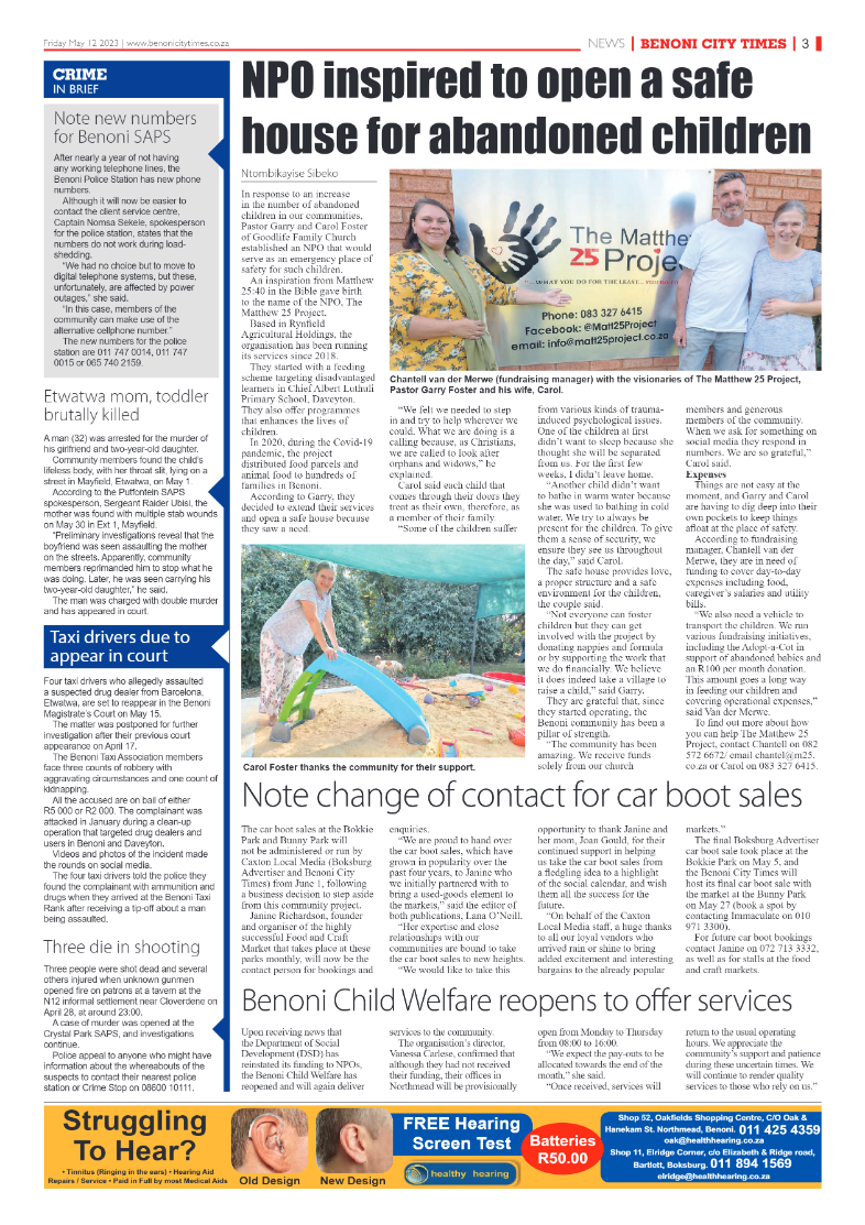 Benoni City Times 12 May 2023 page 3