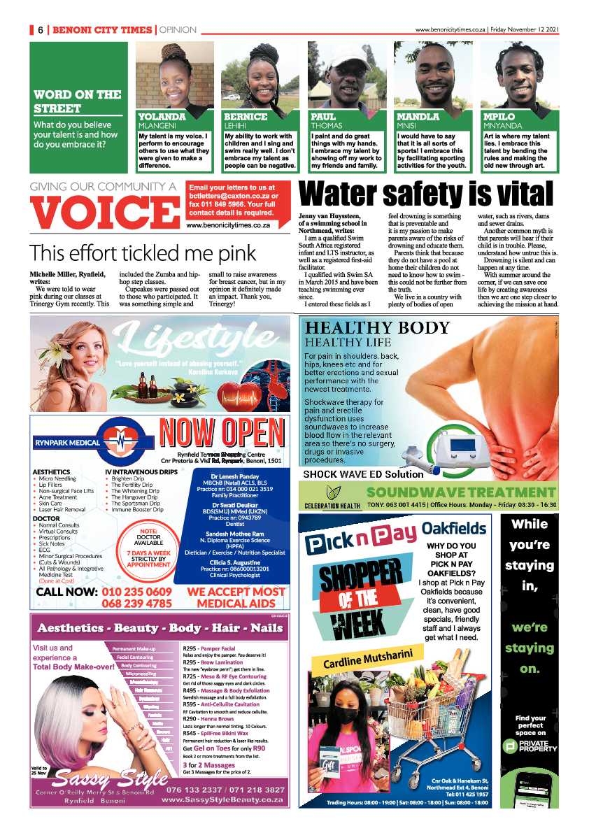 Benoni City Times 12 November 2021 page 6