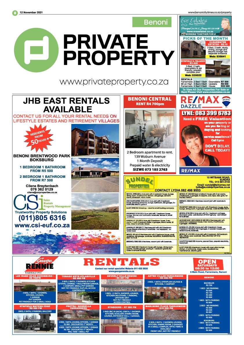 Benoni City Times 12 November 2021 page 8