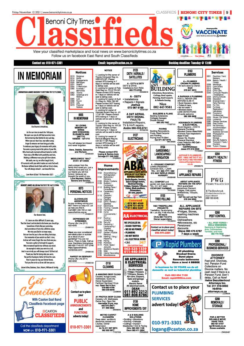 Benoni City Times 12 November 2021 page 9