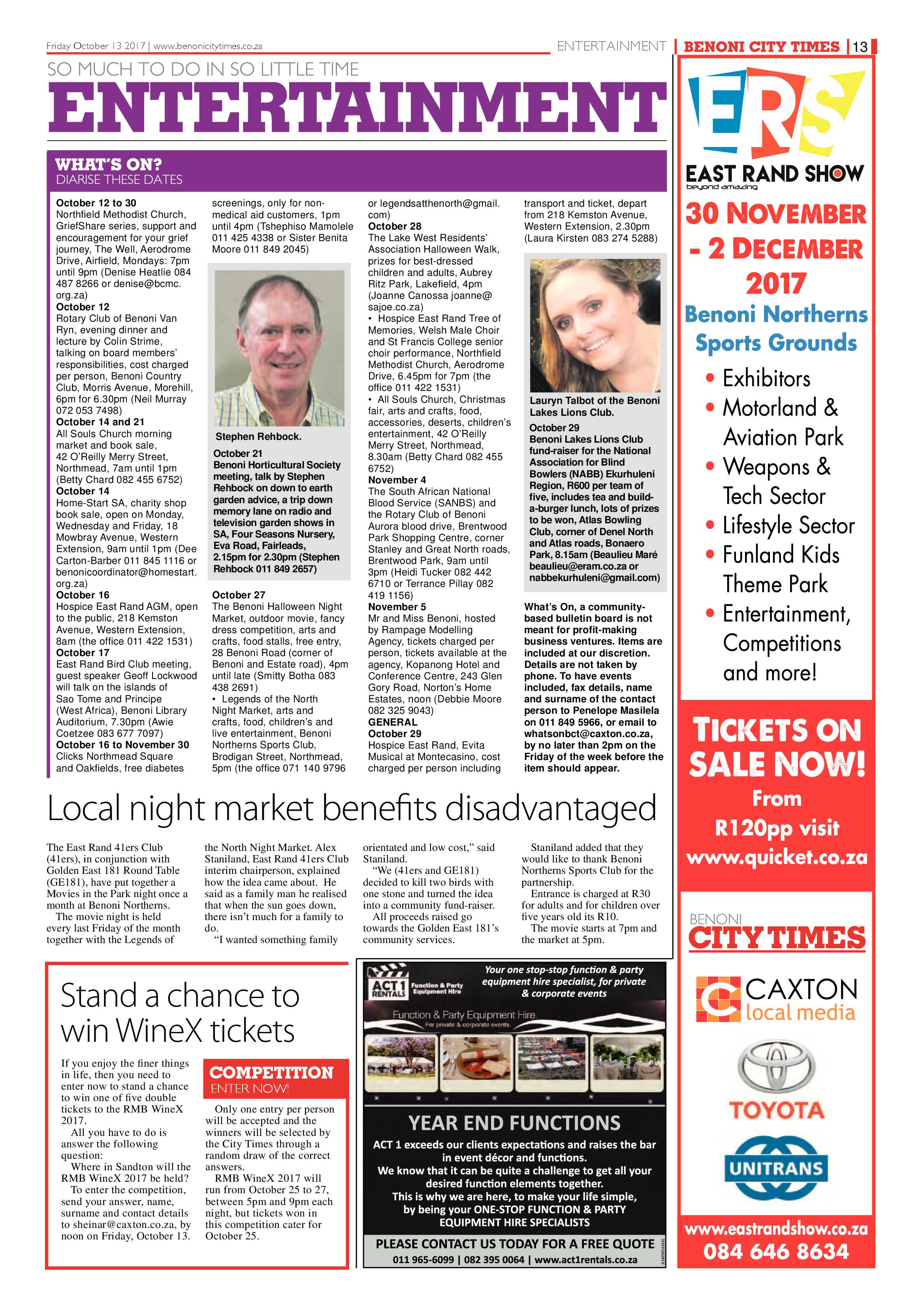 Benoni City Times 12 October 2017 page 13