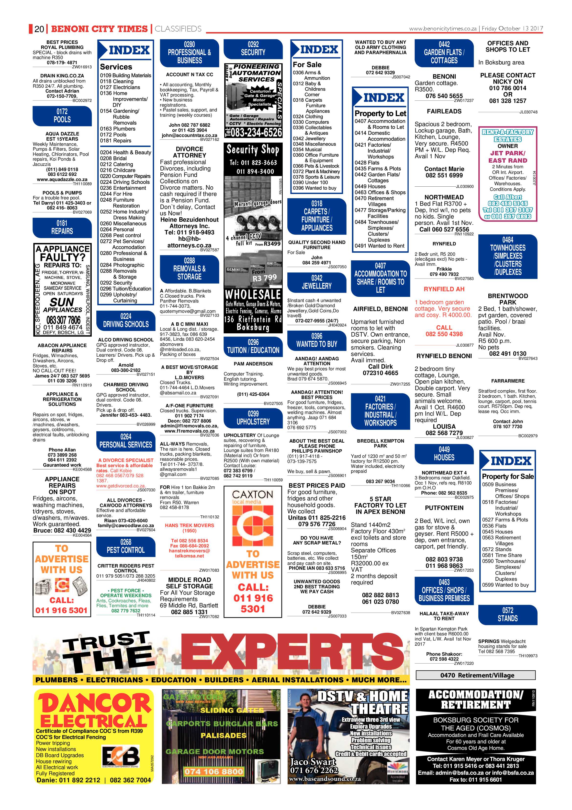 Benoni City Times 12 October 2017 page 20