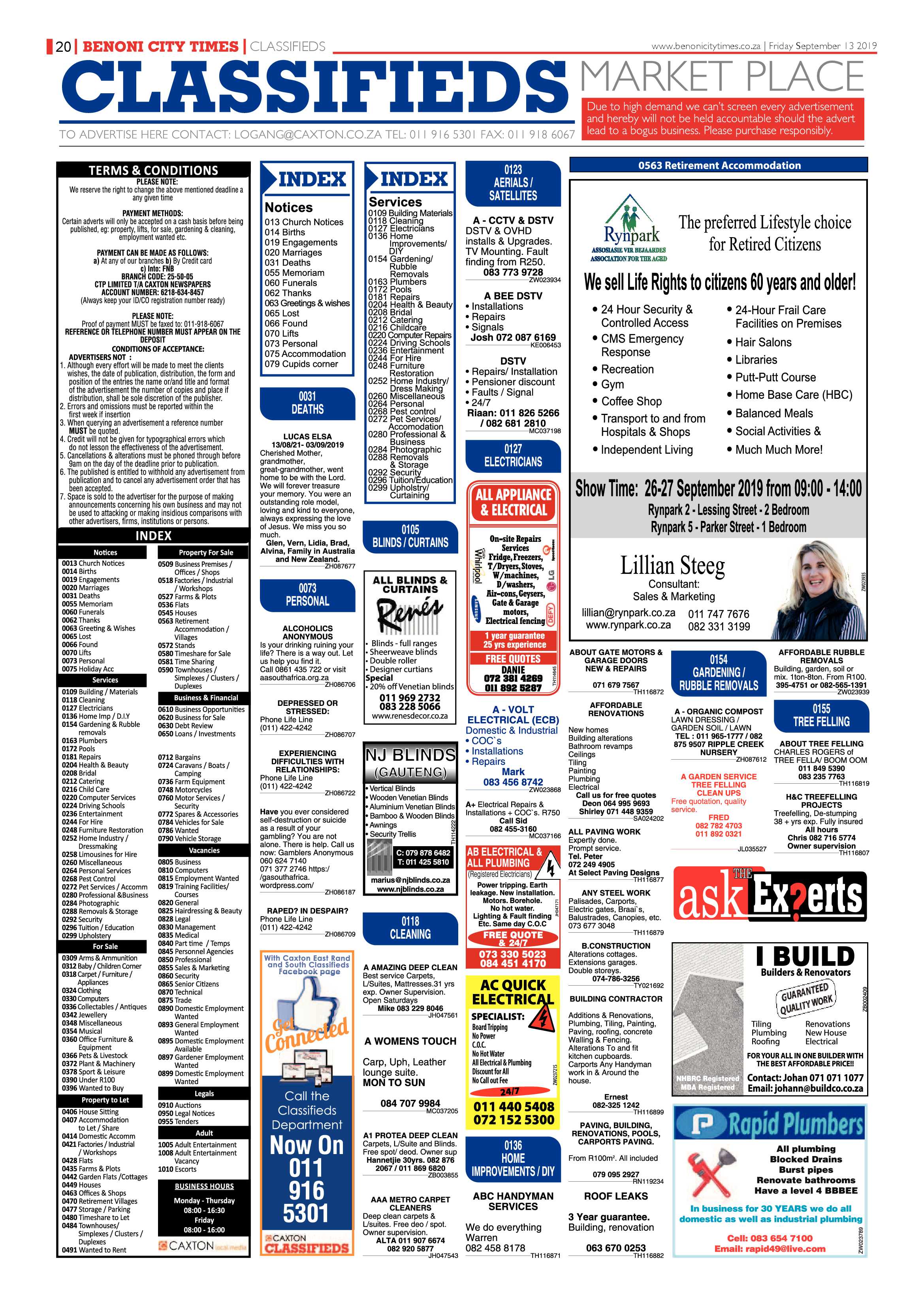Benoni City Times 12 September 2019 page 20