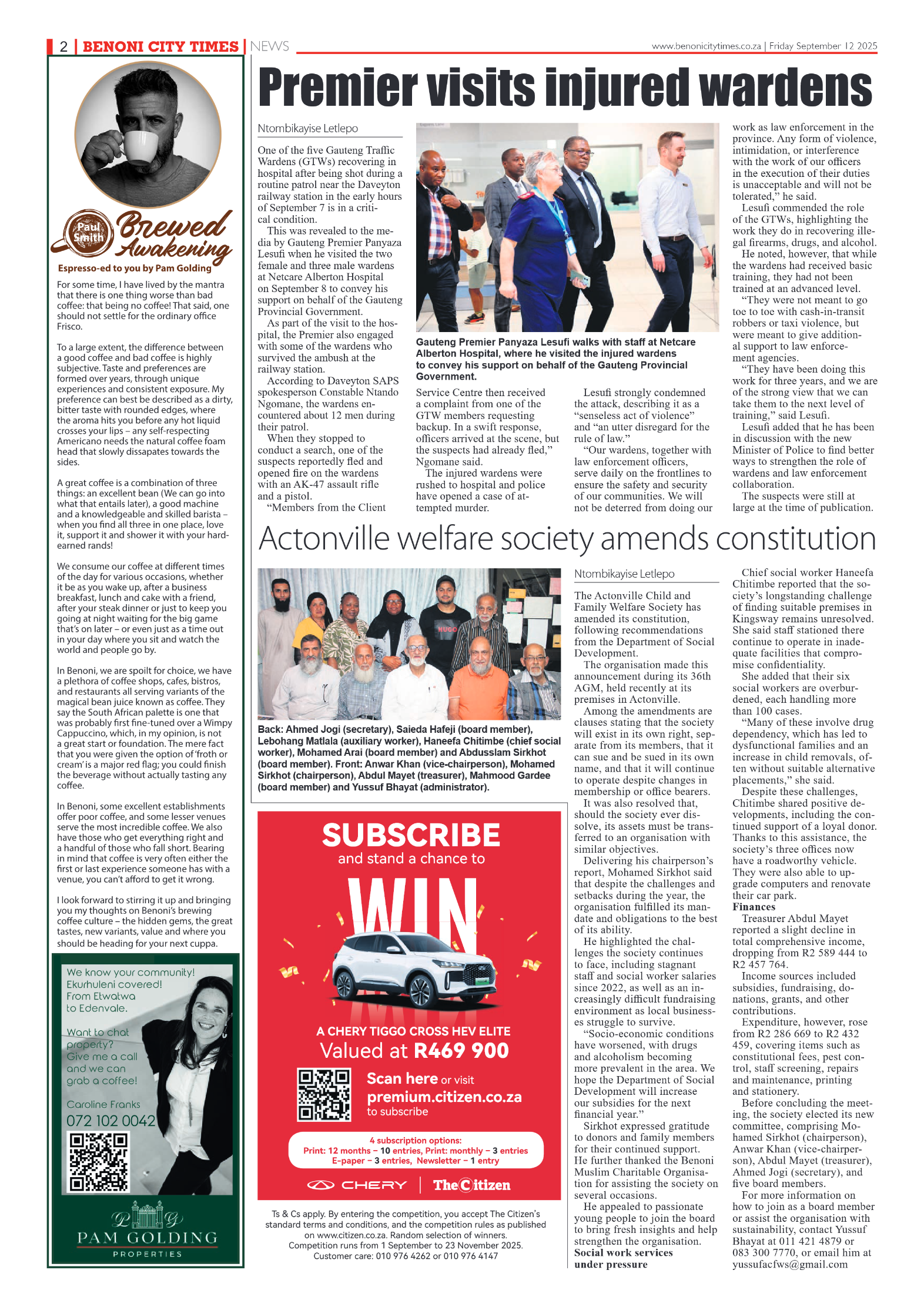Benoni City Times 12 September 2025 page 2