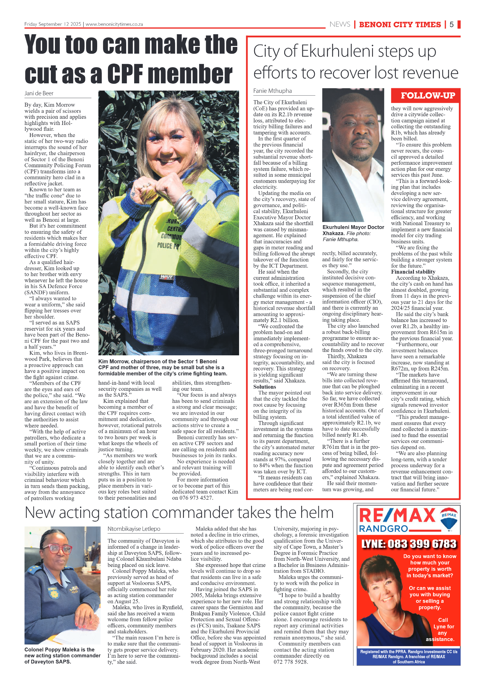 Benoni City Times 12 September 2025 page 5