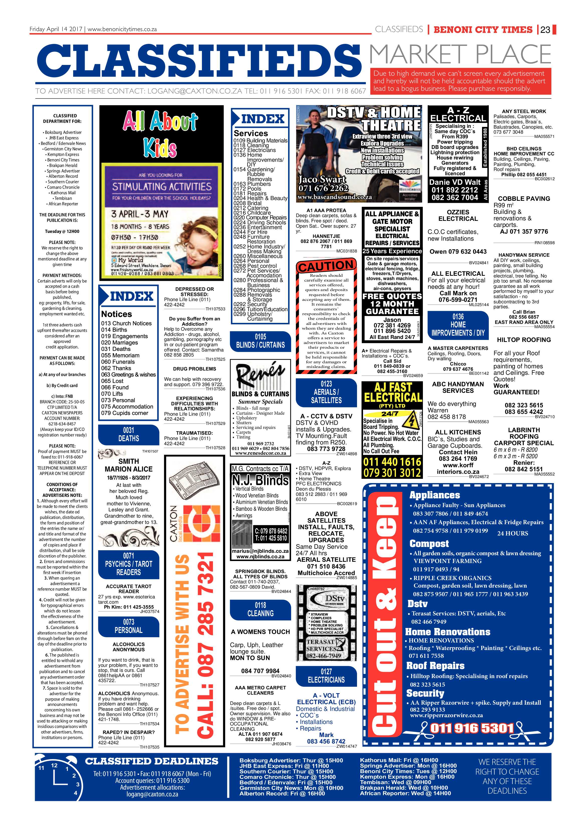 Benoni City Times 13 April 2017 page 23