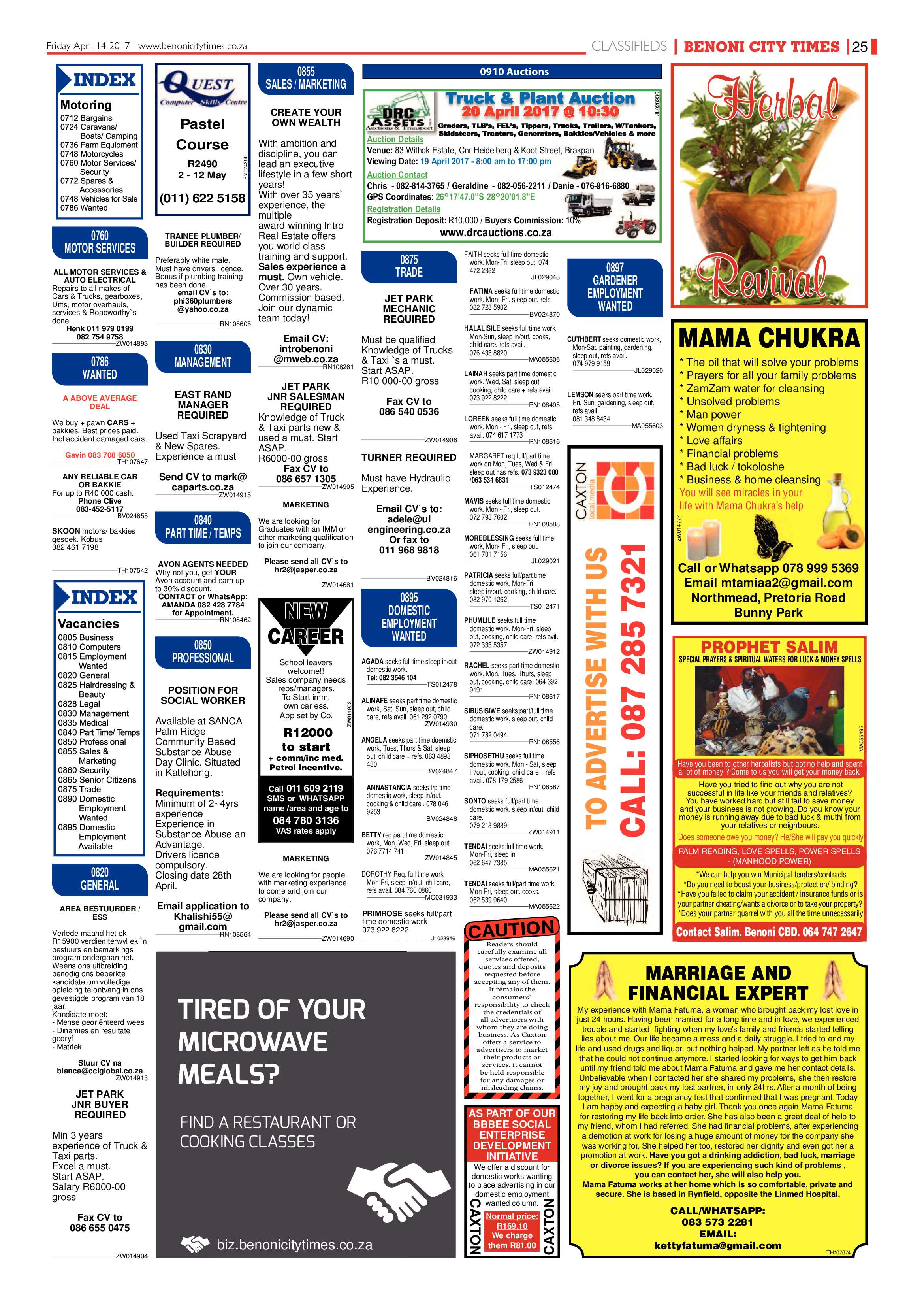 Benoni City Times 13 April 2017 page 25