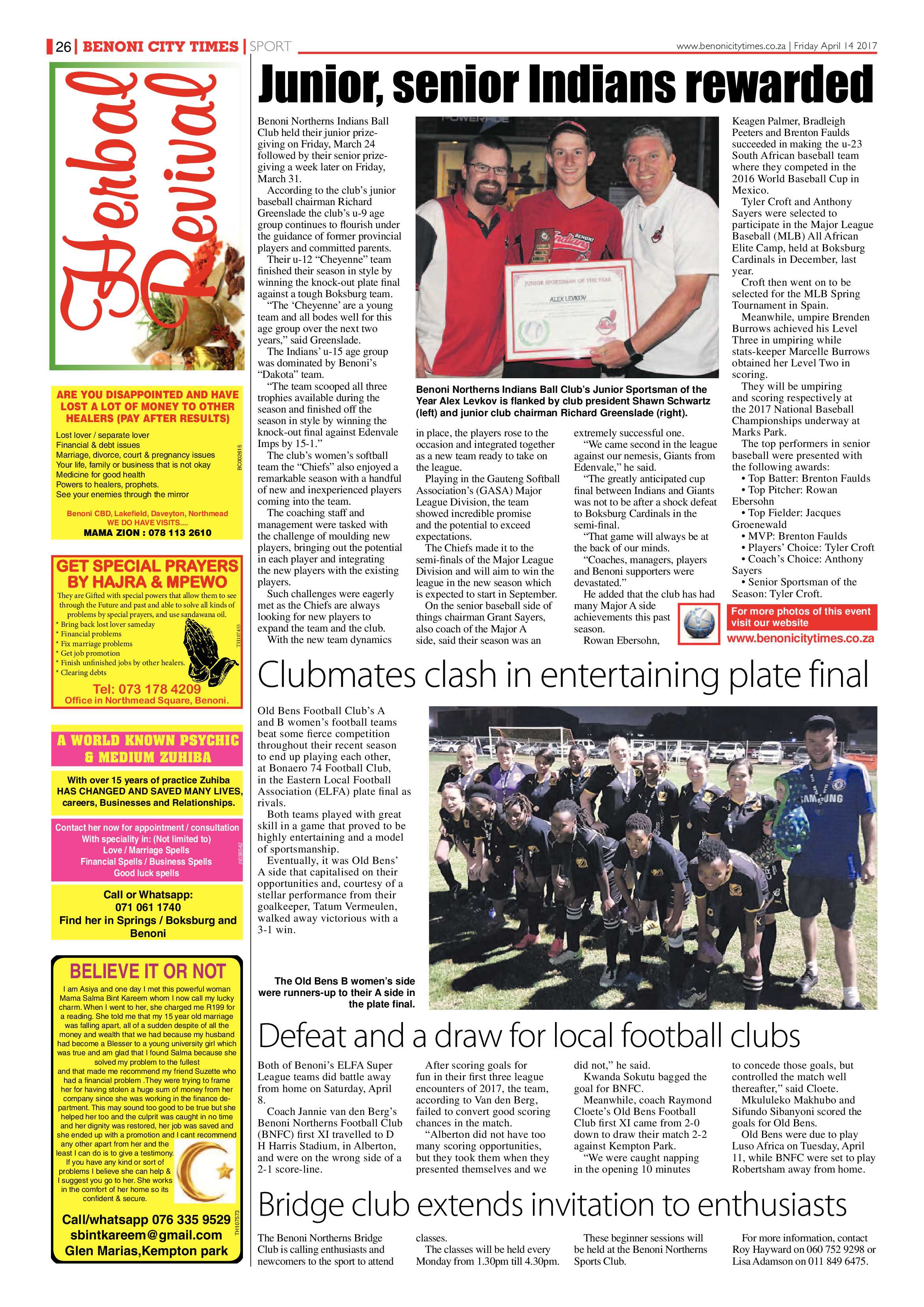 Benoni City Times 13 April 2017 page 26