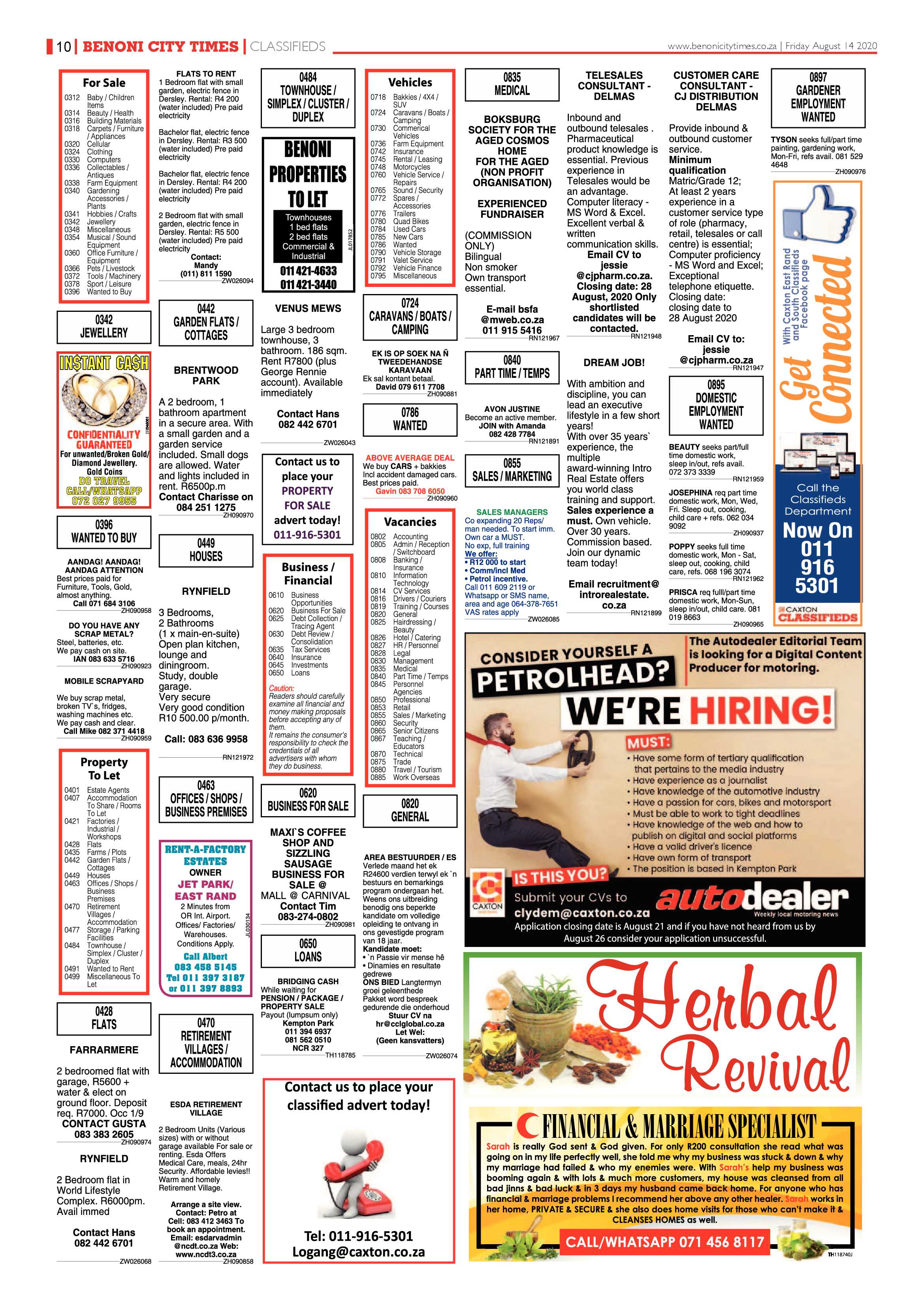 Benoni City Times 13 August 2020 page 10