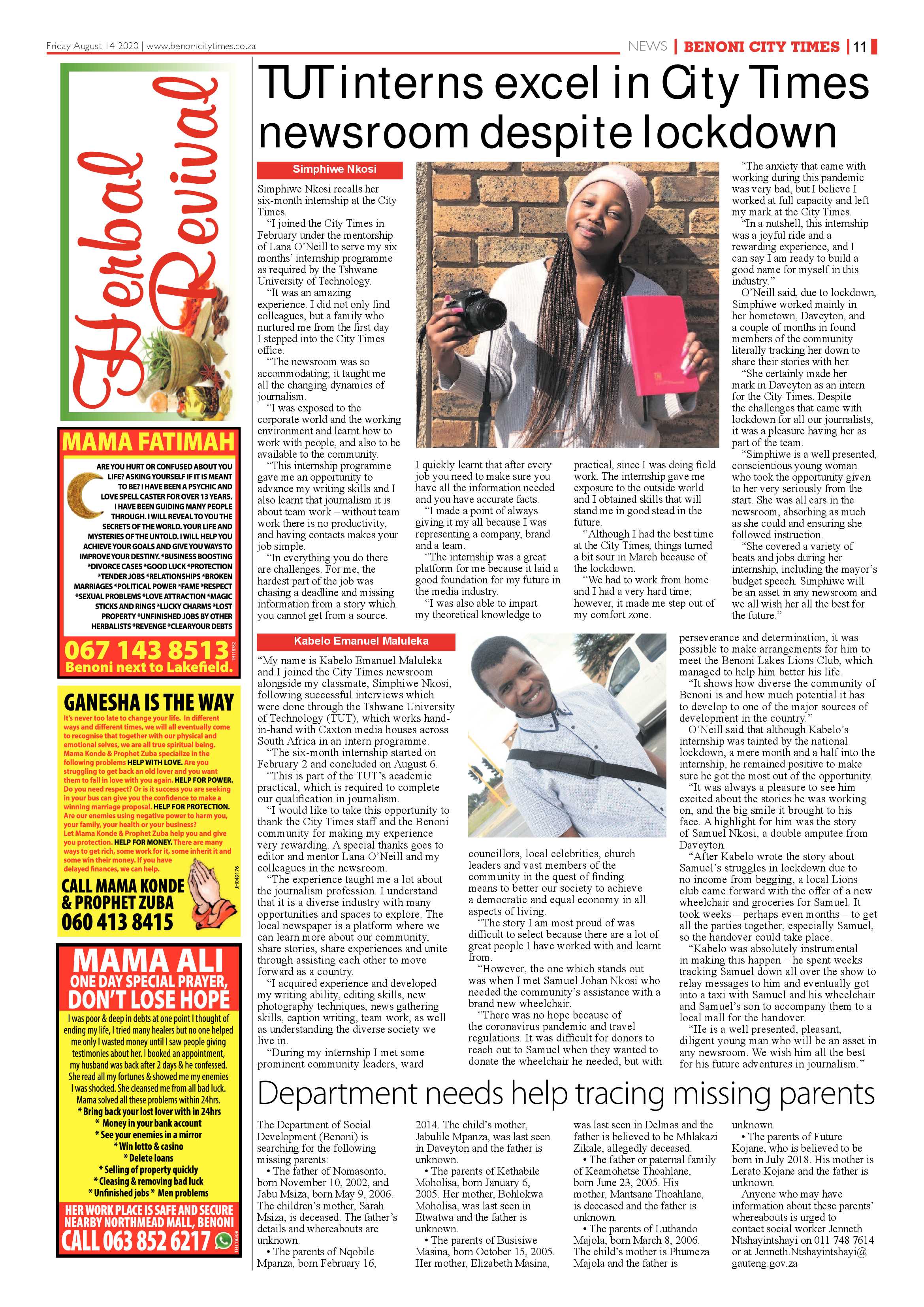 Benoni City Times 13 August 2020 page 11