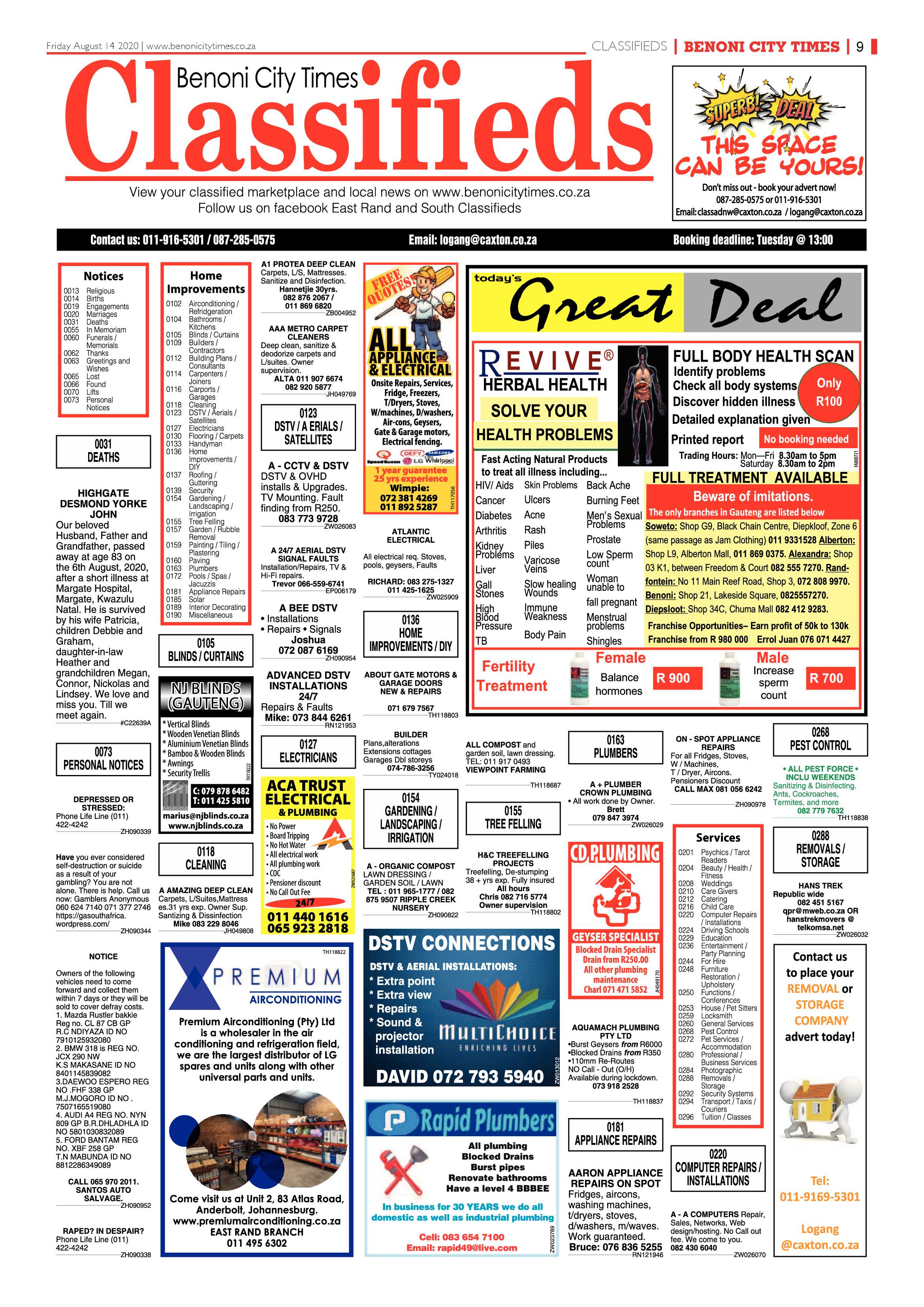 Benoni City Times 13 August 2020 page 9