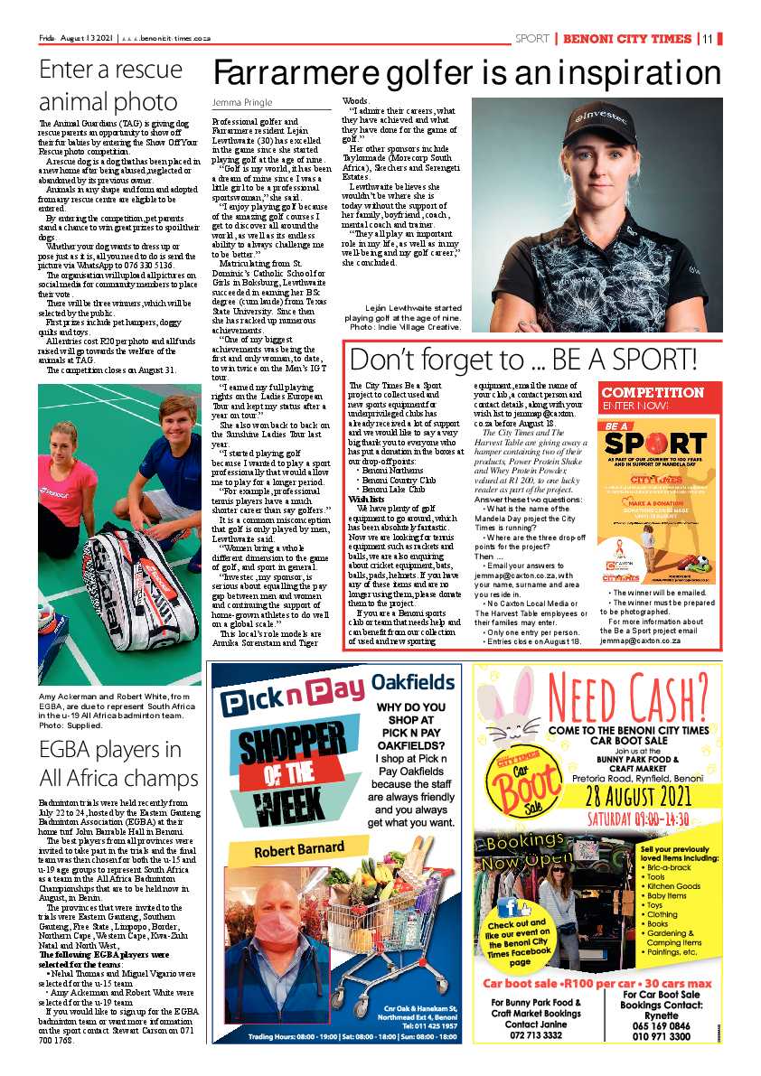 Benoni City Times 13 August 2021 page 11