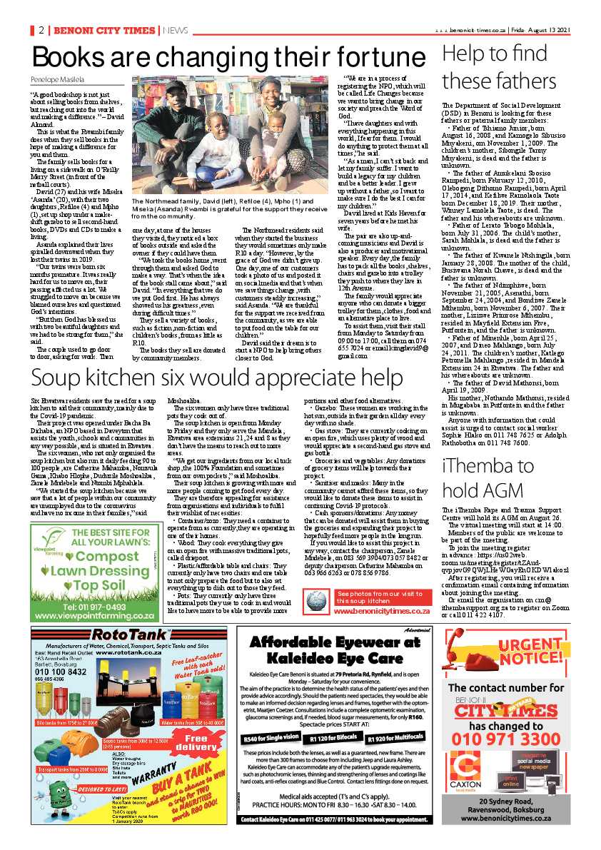 Benoni City Times 13 August 2021 page 2