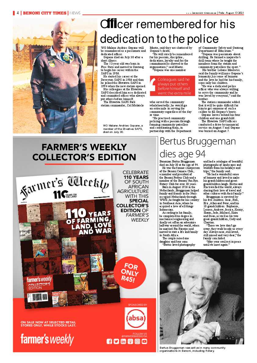 Benoni City Times 13 August 2021 page 4